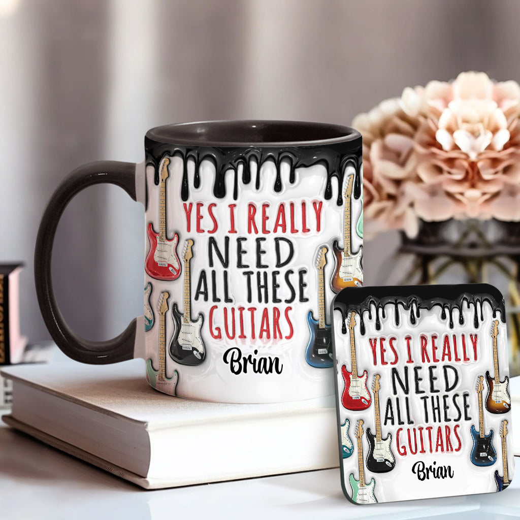 Personalized Guitar Accent Mug Yes I Really Do Need All These Guitars Gifts For New Guitar Players