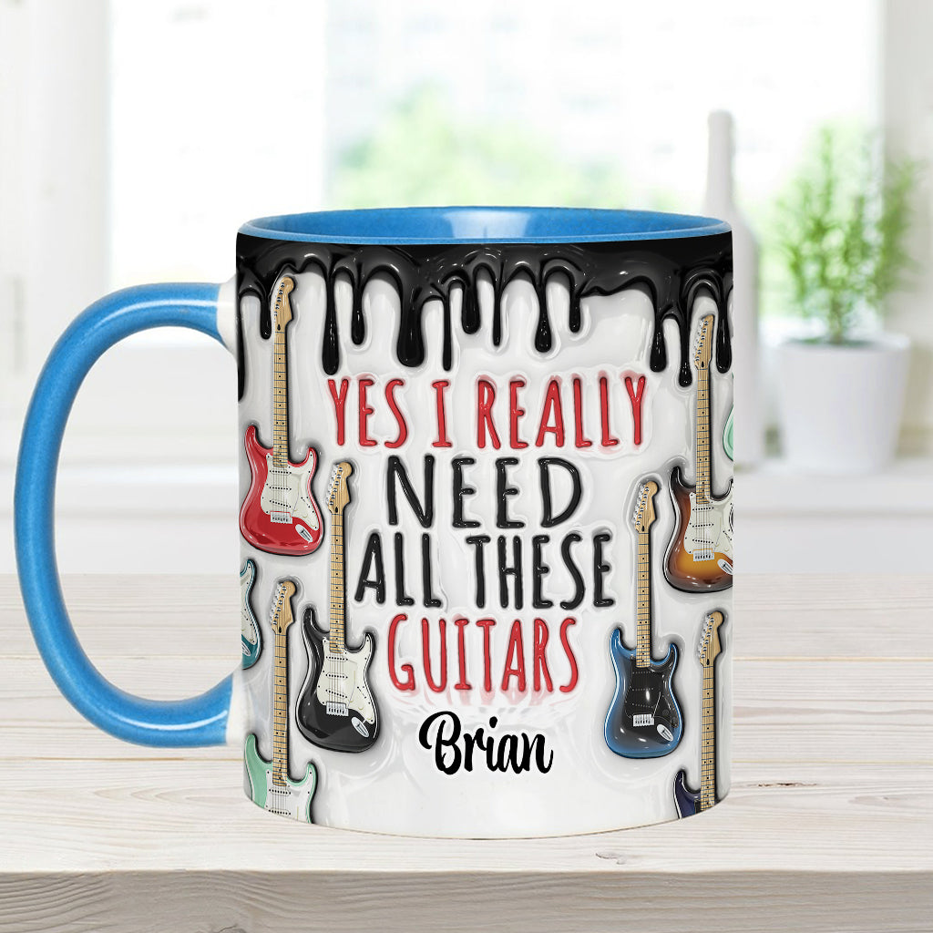 Personalized Guitar Accent Mug Yes I Really Do Need All These Guitars Gifts For New Guitar Players - Image 11