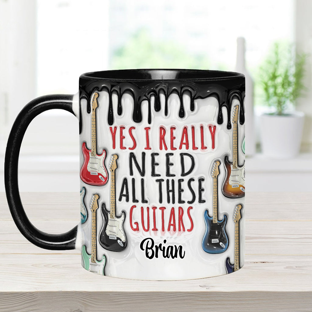 Personalized Guitar Accent Mug Yes I Really Do Need All These Guitars Gifts For New Guitar Players - Image 8