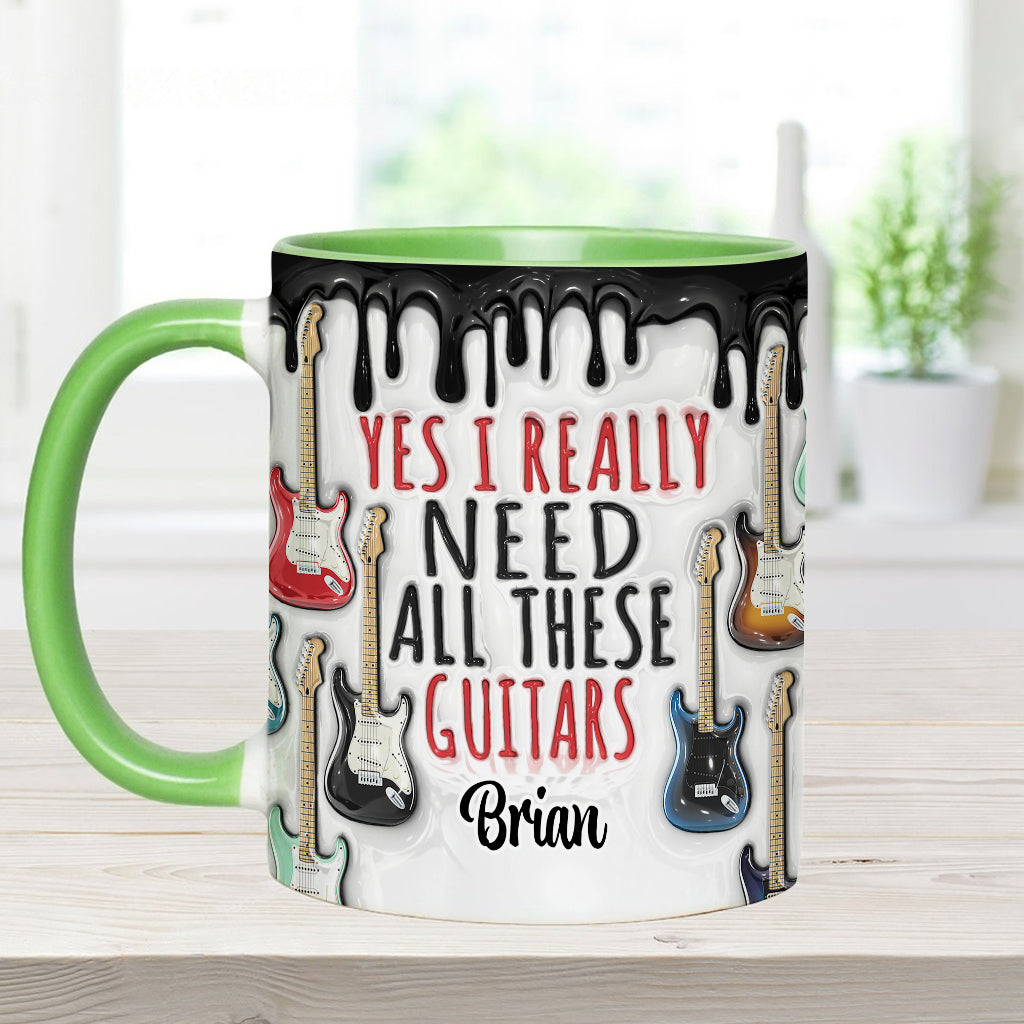 Personalized Guitar Accent Mug Yes I Really Do Need All These Guitars Gifts For New Guitar Players - Image 10