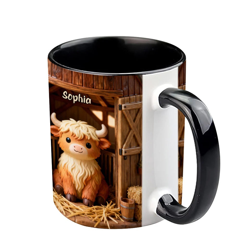 Personalized Highland Cow Accent Mug Cute Cow Highland Cow Stuff Gifts - Image 7