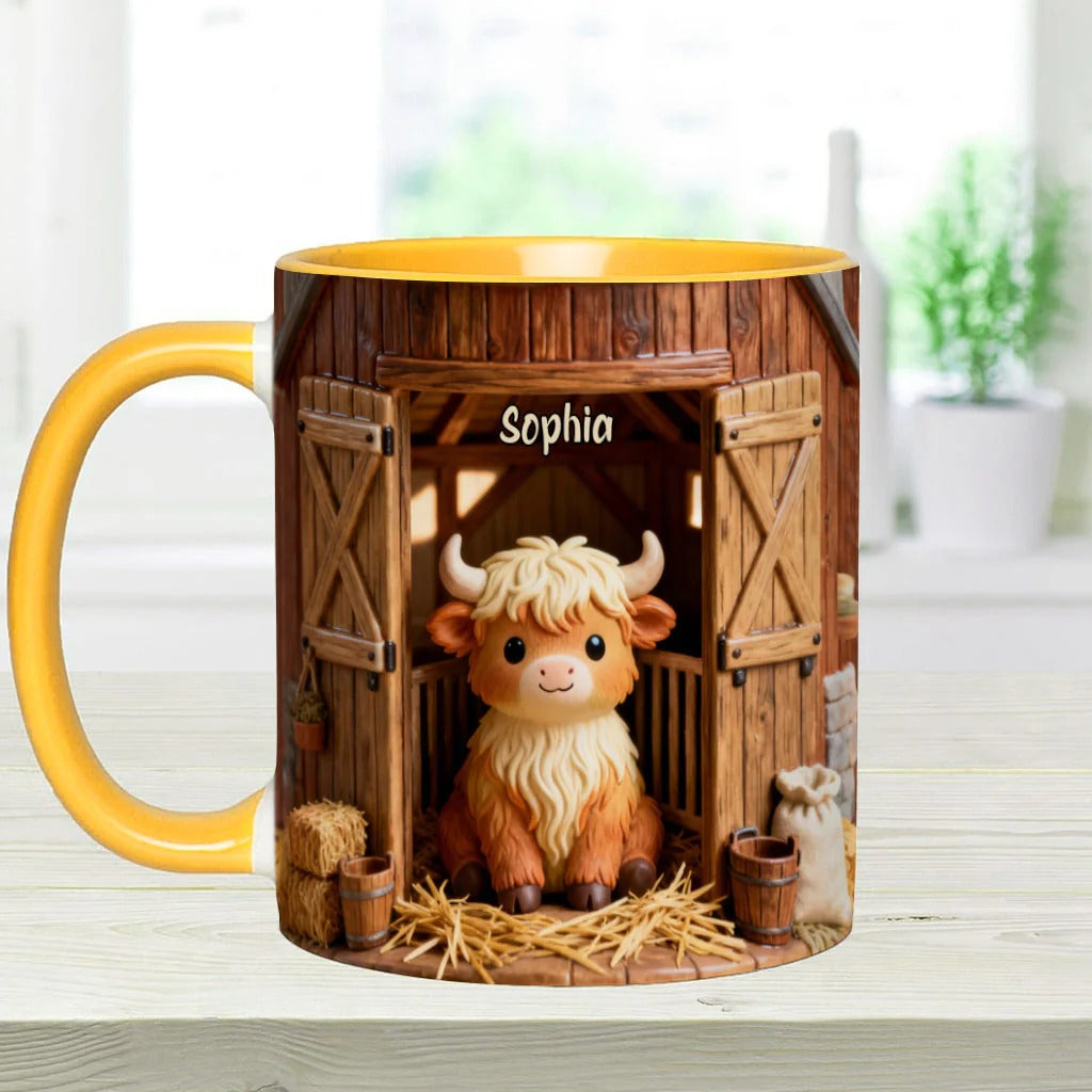 Personalized Highland Cow Accent Mug Cute Cow Highland Cow Stuff Gifts - Image 5
