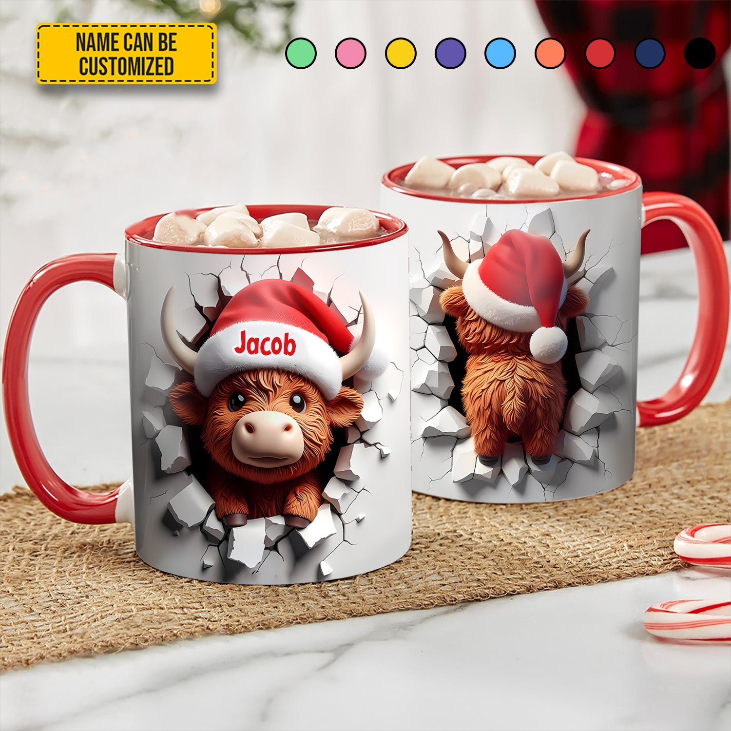 Personalized Highland Cow Christmas Mug Highland Cow Themed Gifts - Image 2