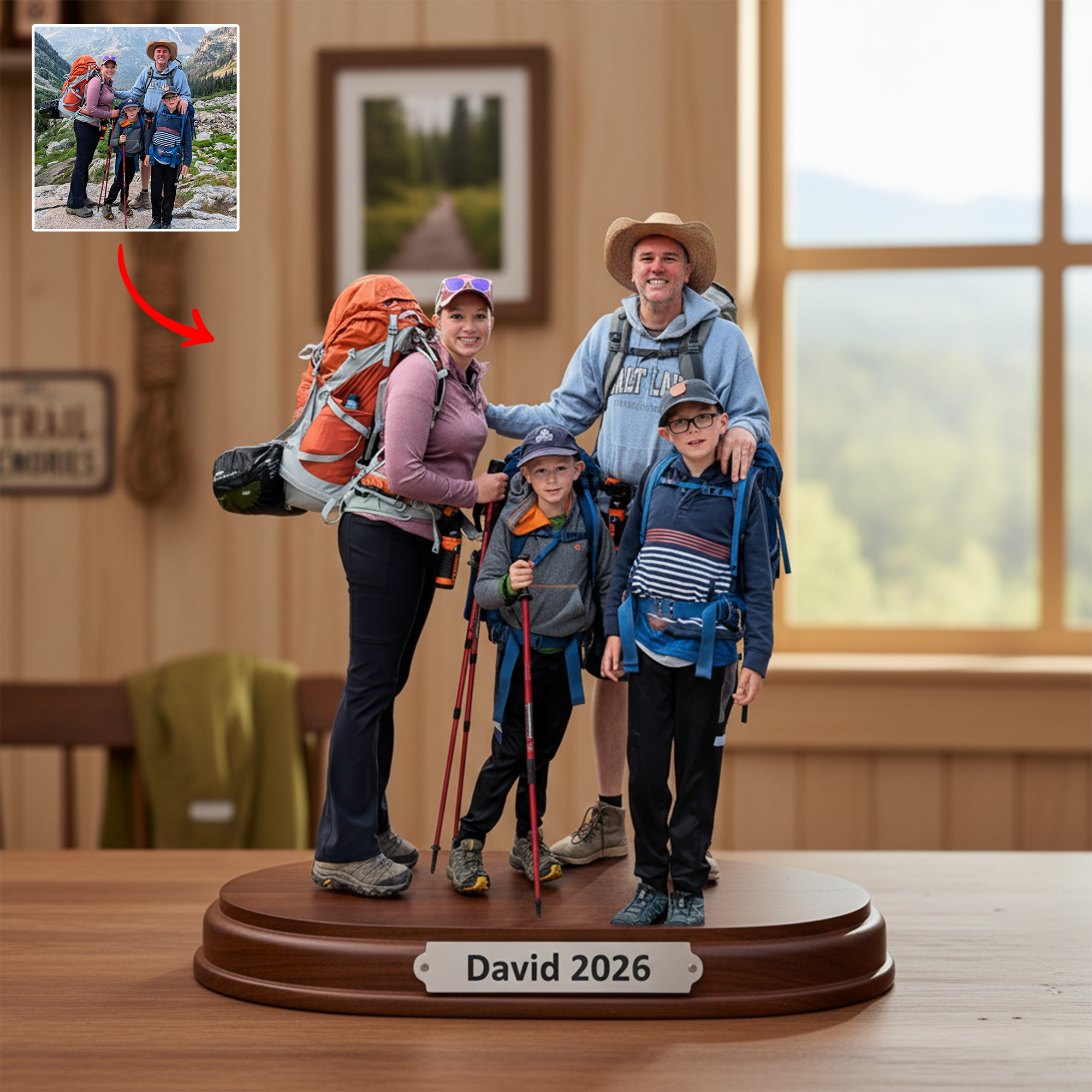 Personalized Hiking Acrylic Plaque Memories On The Trail Gift For Hiker - Image 2