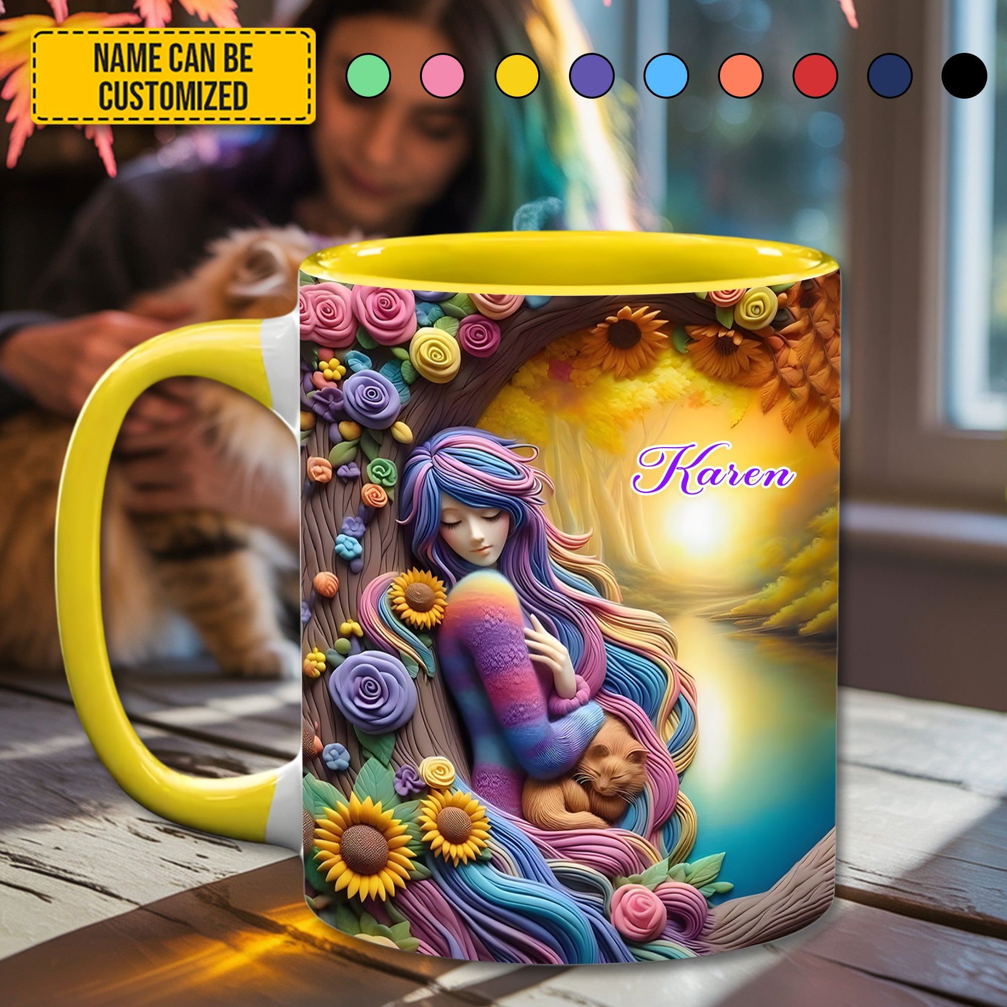Personalized Hippie Accent Mug Dreamy Girl Hippie Gifts Ideas For Her