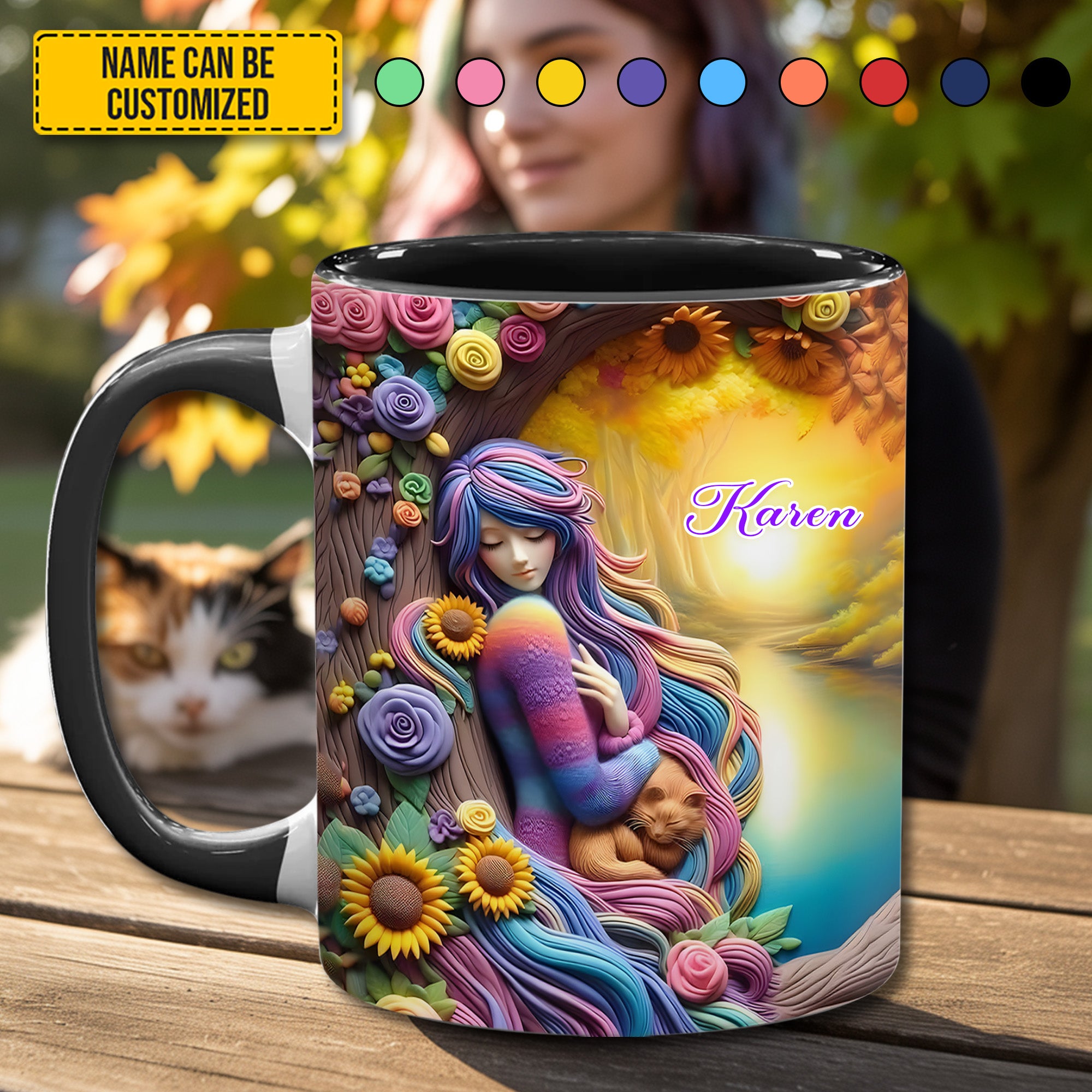 Personalized Hippie Accent Mug Dreamy Girl Hippie Gifts Ideas For Her - Image 5