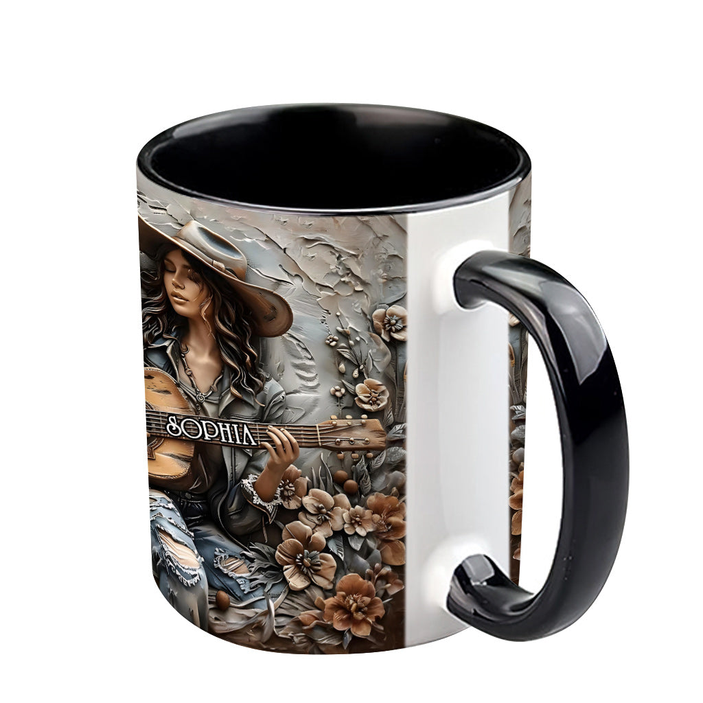 Personalized Hippie Accent Mug Gypsy Soul Guitar Gifts For The Hippie Mom - Image 3