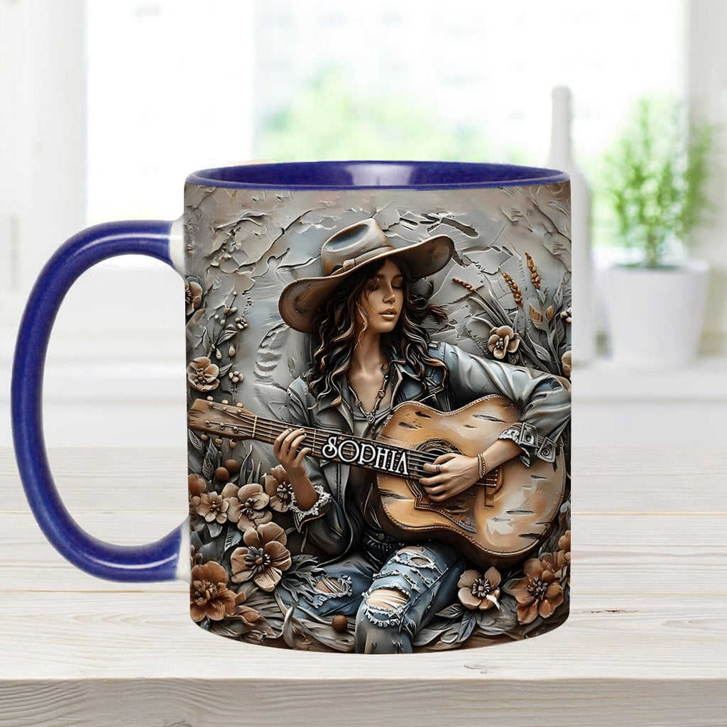 Personalized Hippie Accent Mug Gypsy Soul Guitar Gifts For The Hippie Mom - Image 8