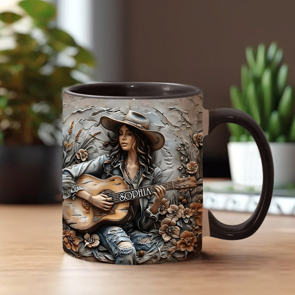 Personalized Hippie Accent Mug Gypsy Soul Guitar Gifts For The Hippie Mom - Image 2