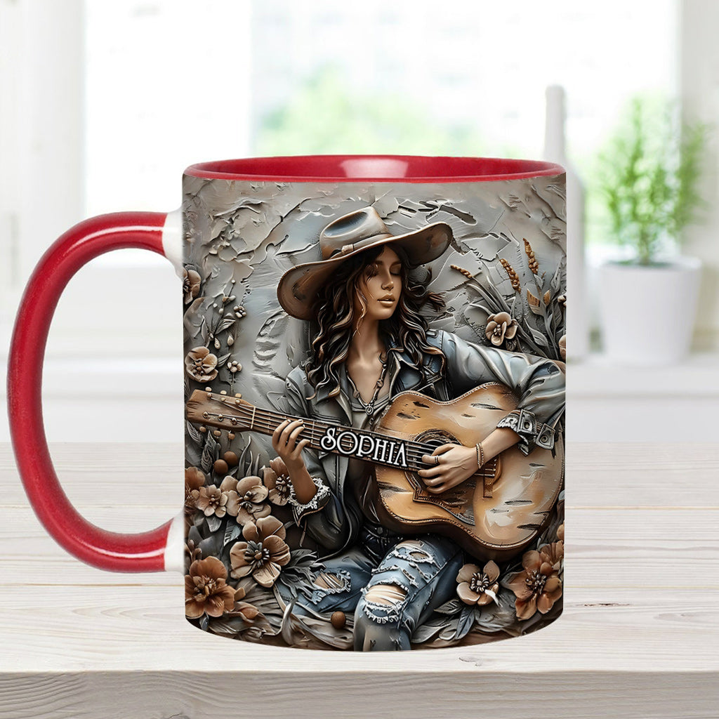 Personalized Hippie Accent Mug Gypsy Soul Guitar Gifts For The Hippie Mom - Image 5