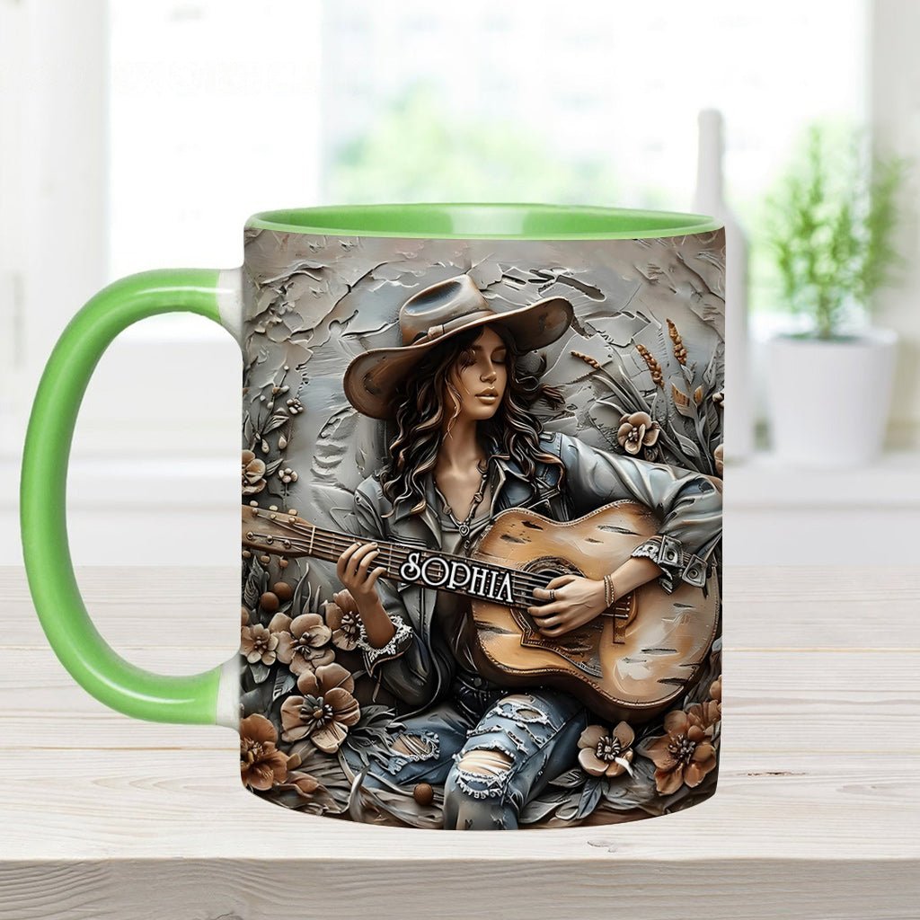Personalized Hippie Accent Mug Gypsy Soul Guitar Gifts For The Hippie Mom - Image 6
