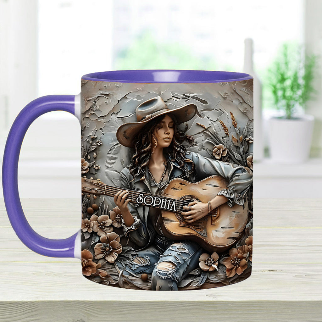 Personalized Hippie Accent Mug Gypsy Soul Guitar Gifts For The Hippie Mom - Image 12
