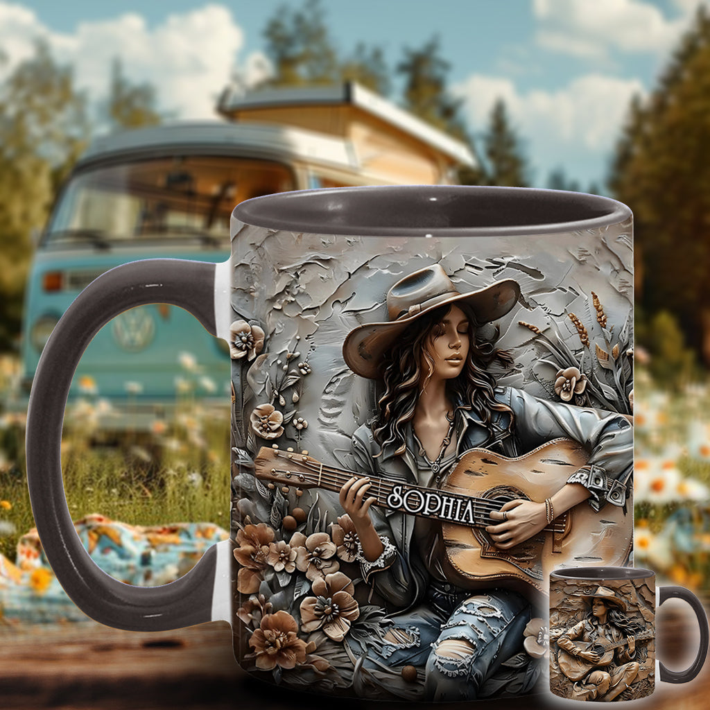 Personalized Hippie Accent Mug Gypsy Soul Guitar Gifts For The Hippie Mom