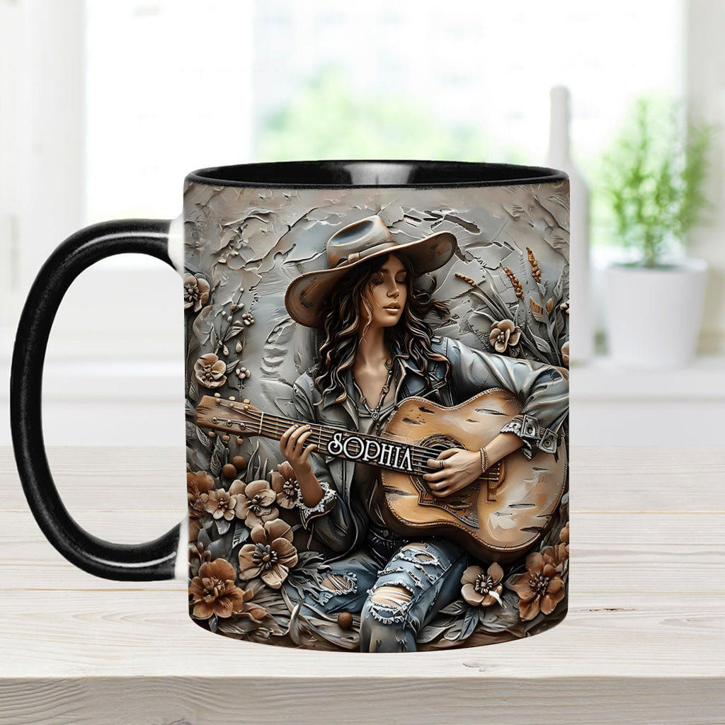 Personalized Hippie Accent Mug Gypsy Soul Guitar Gifts For The Hippie Mom - Image 4