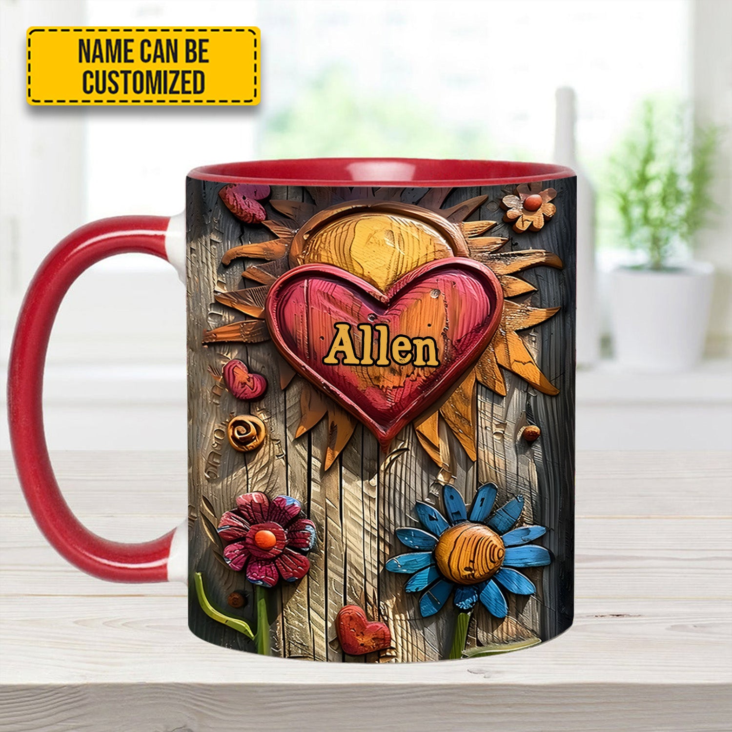 Personalized Hippie Accent Mug Hippie Heart Symbol Hippie Gifts For Women - Image 7