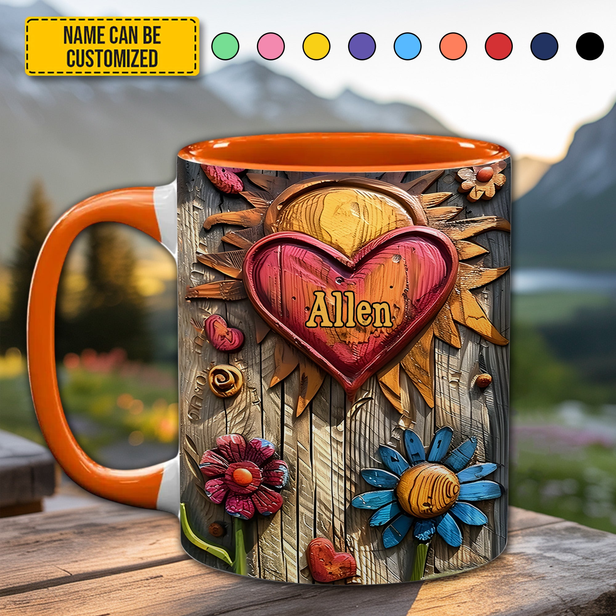 Personalized Hippie Accent Mug Hippie Heart Symbol Hippie Gifts For Women