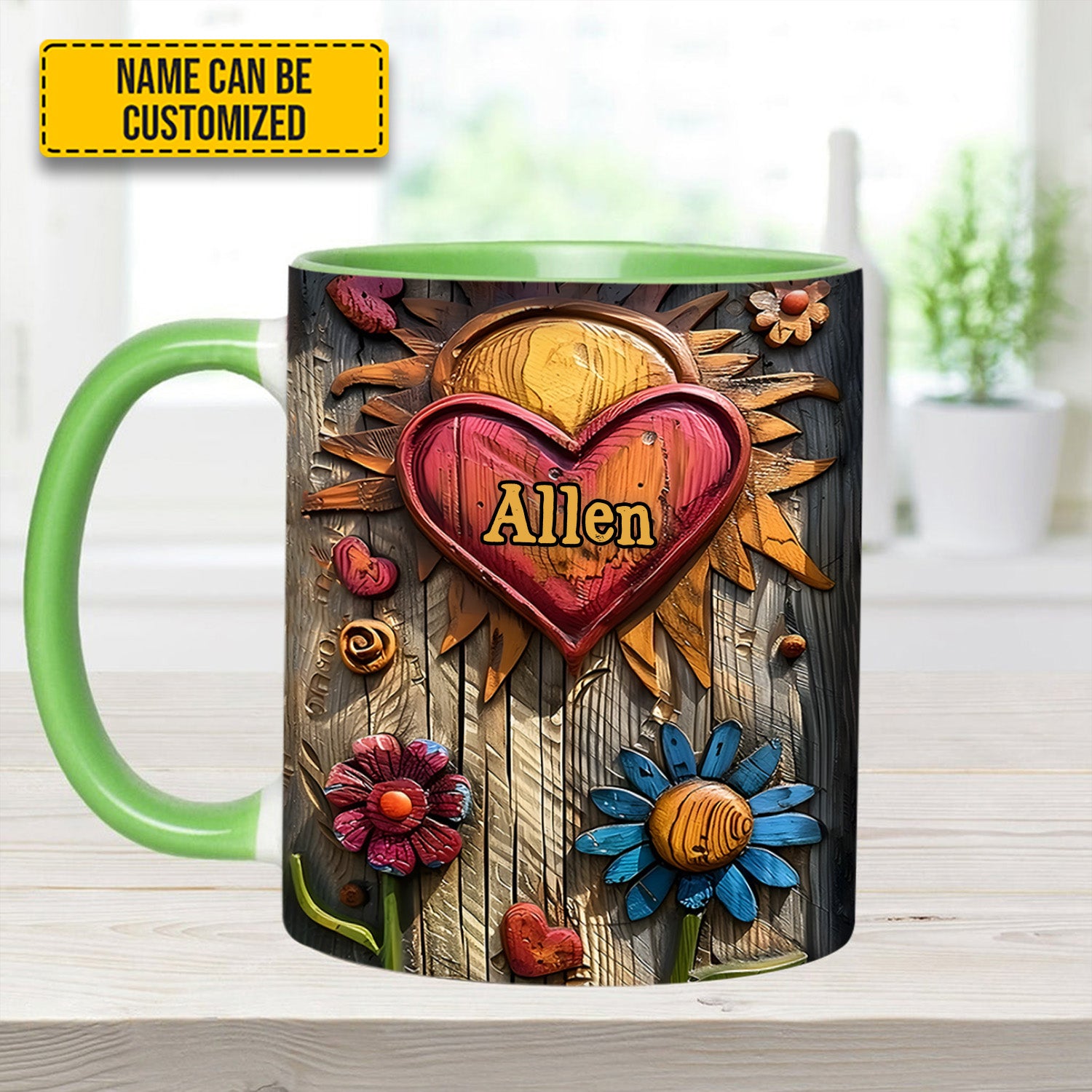 Personalized Hippie Accent Mug Hippie Heart Symbol Hippie Gifts For Women - Image 8
