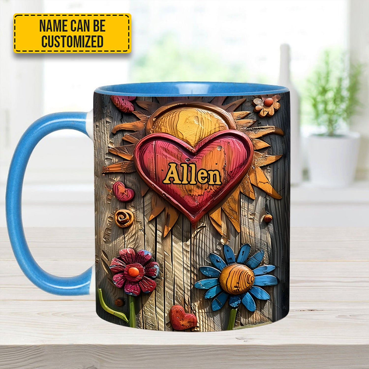 Personalized Hippie Accent Mug Hippie Heart Symbol Hippie Gifts For Women - Image 9