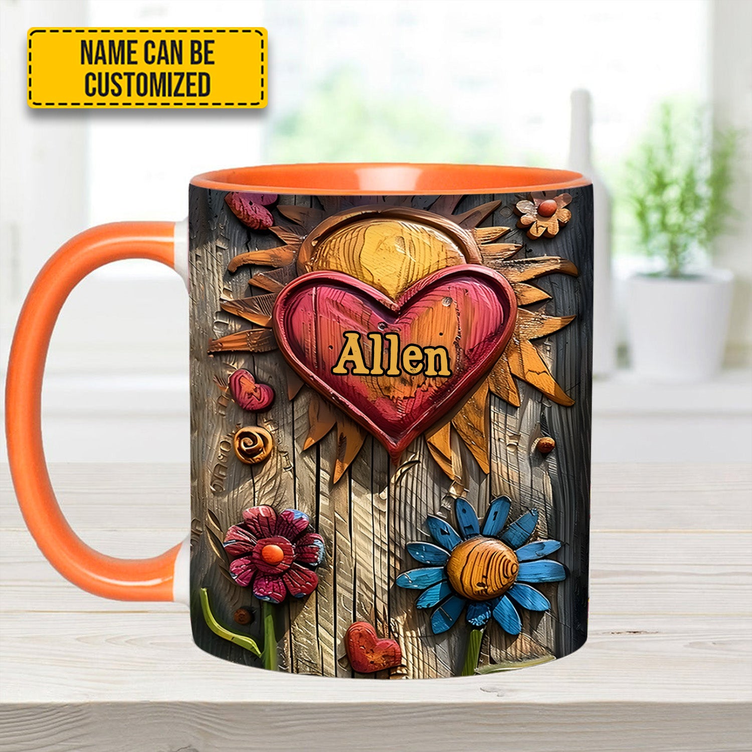 Personalized Hippie Accent Mug Hippie Heart Symbol Hippie Gifts For Women - Image 11