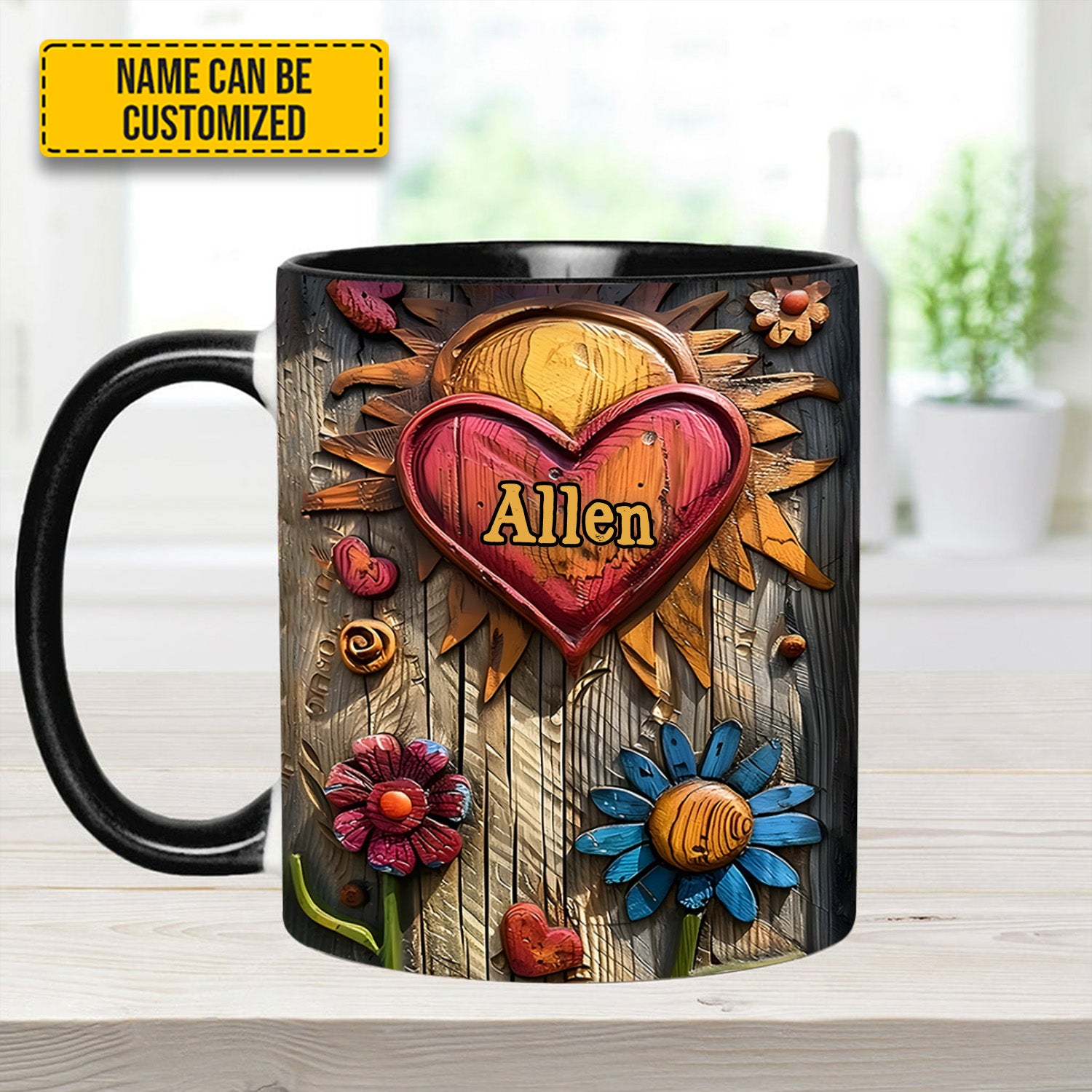 Personalized Hippie Accent Mug Hippie Heart Symbol Hippie Gifts For Women - Image 6