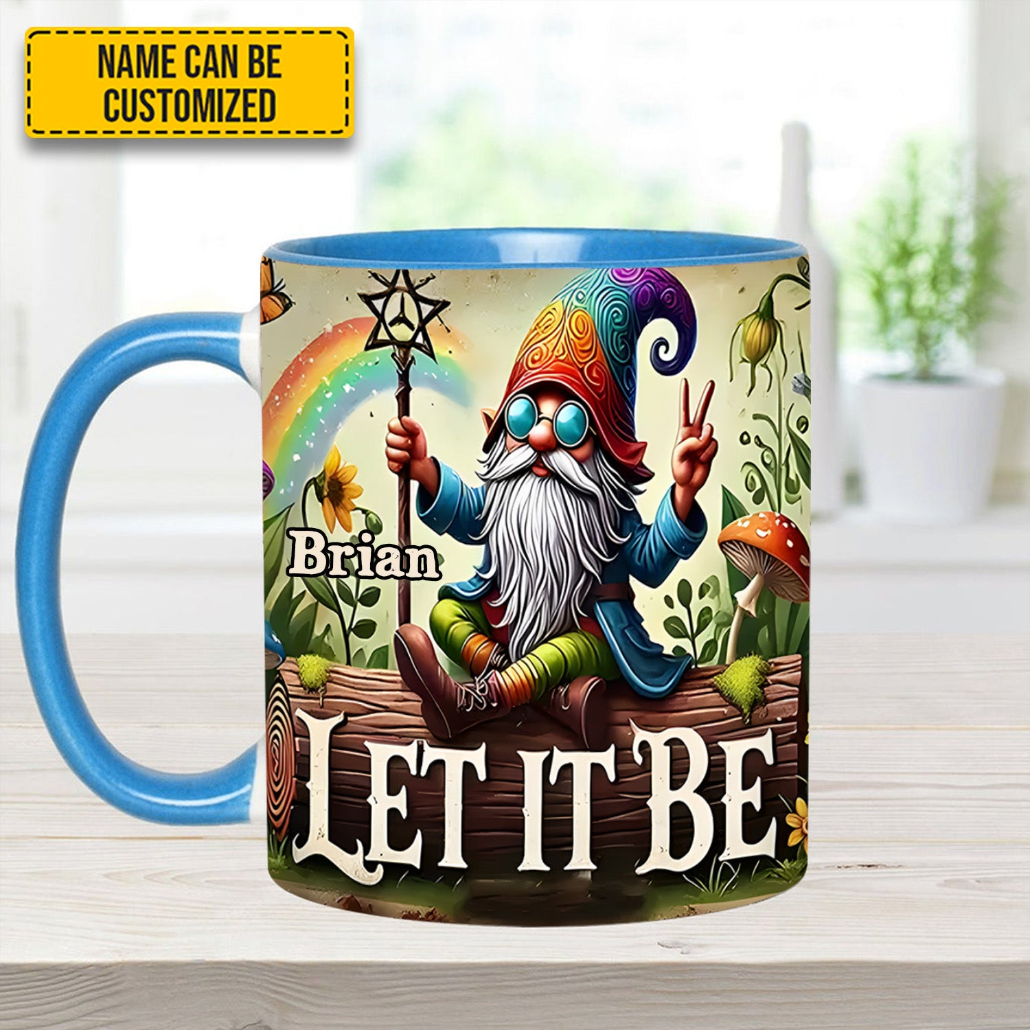 Personalized Hippie Accent Mug Let It Be Gnome Gifts For Hippie Boyfriend - Image 9