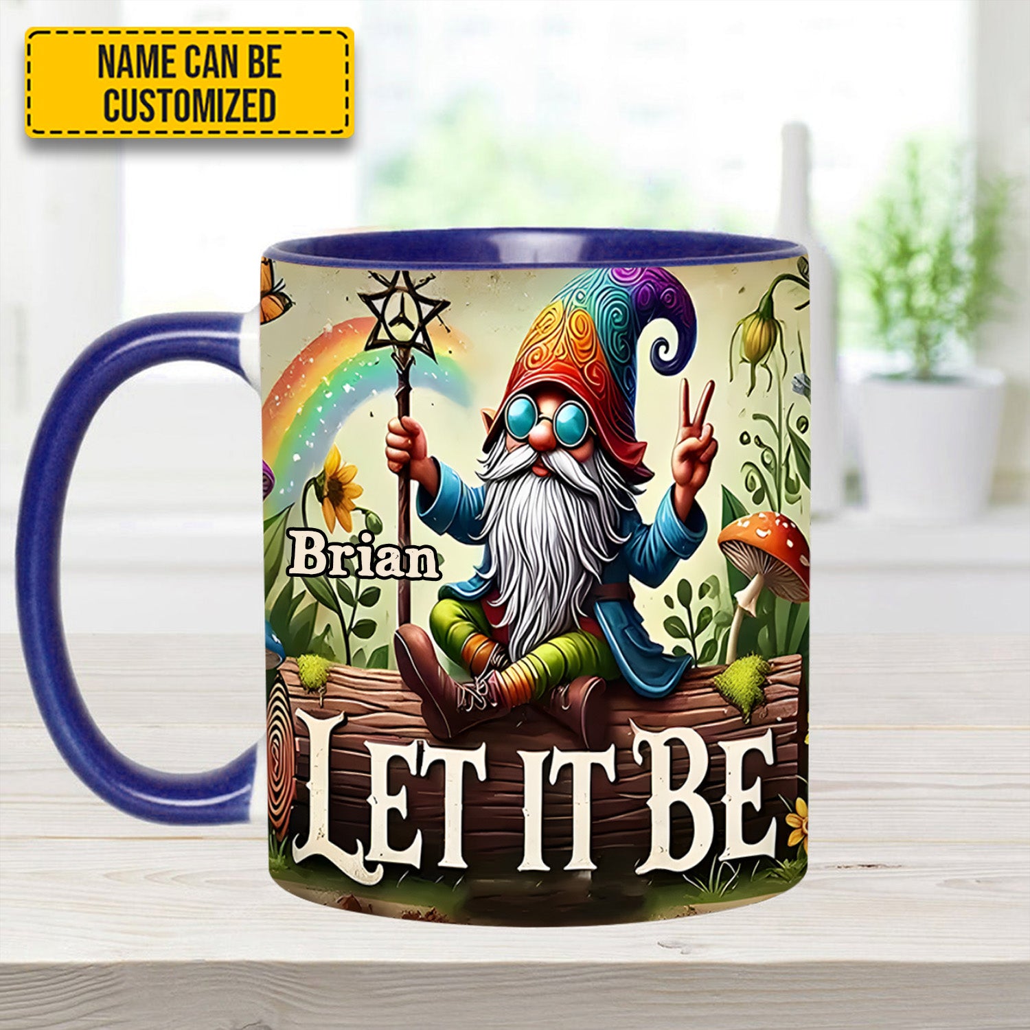 Personalized Hippie Accent Mug Let It Be Gnome Gifts For Hippie Boyfriend - Image 10