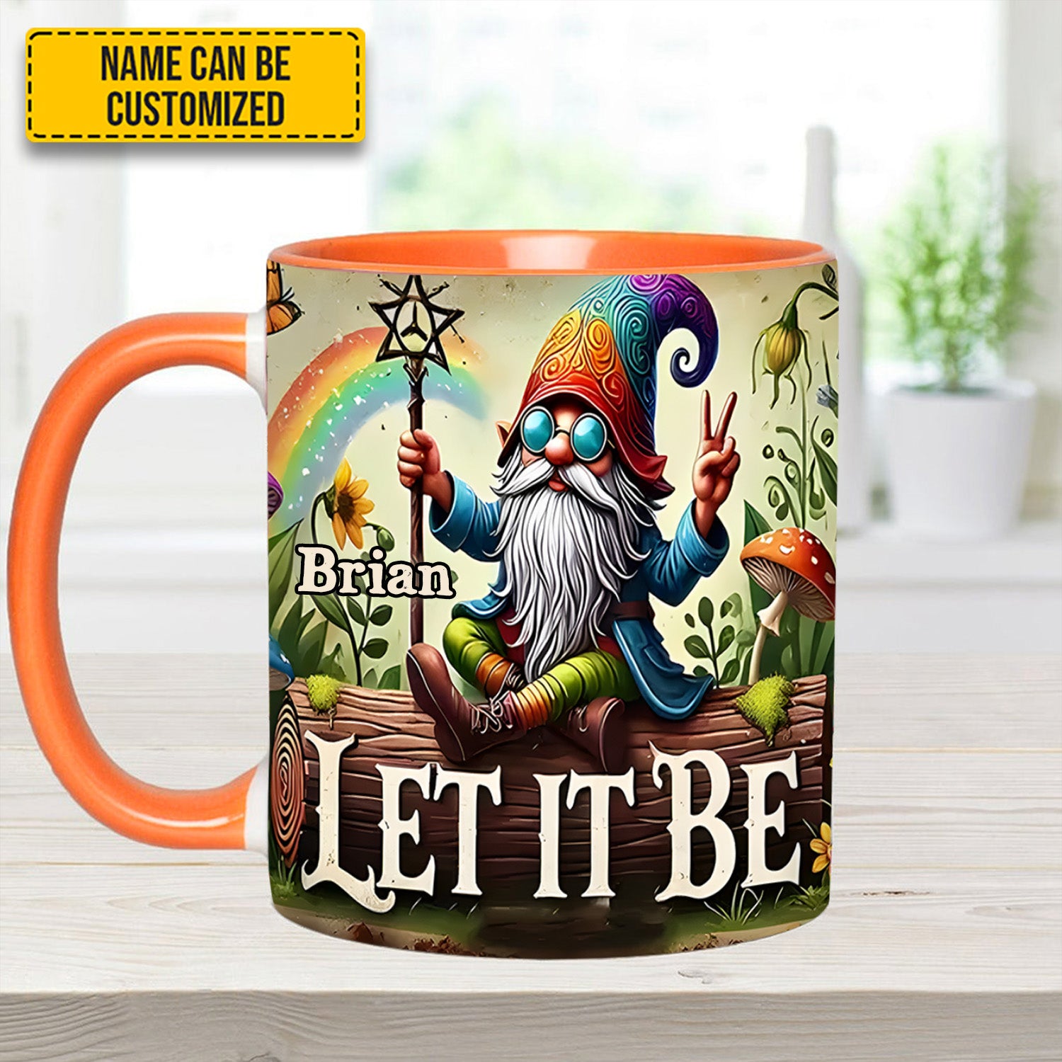 Personalized Hippie Accent Mug Let It Be Gnome Gifts For Hippie Boyfriend - Image 11