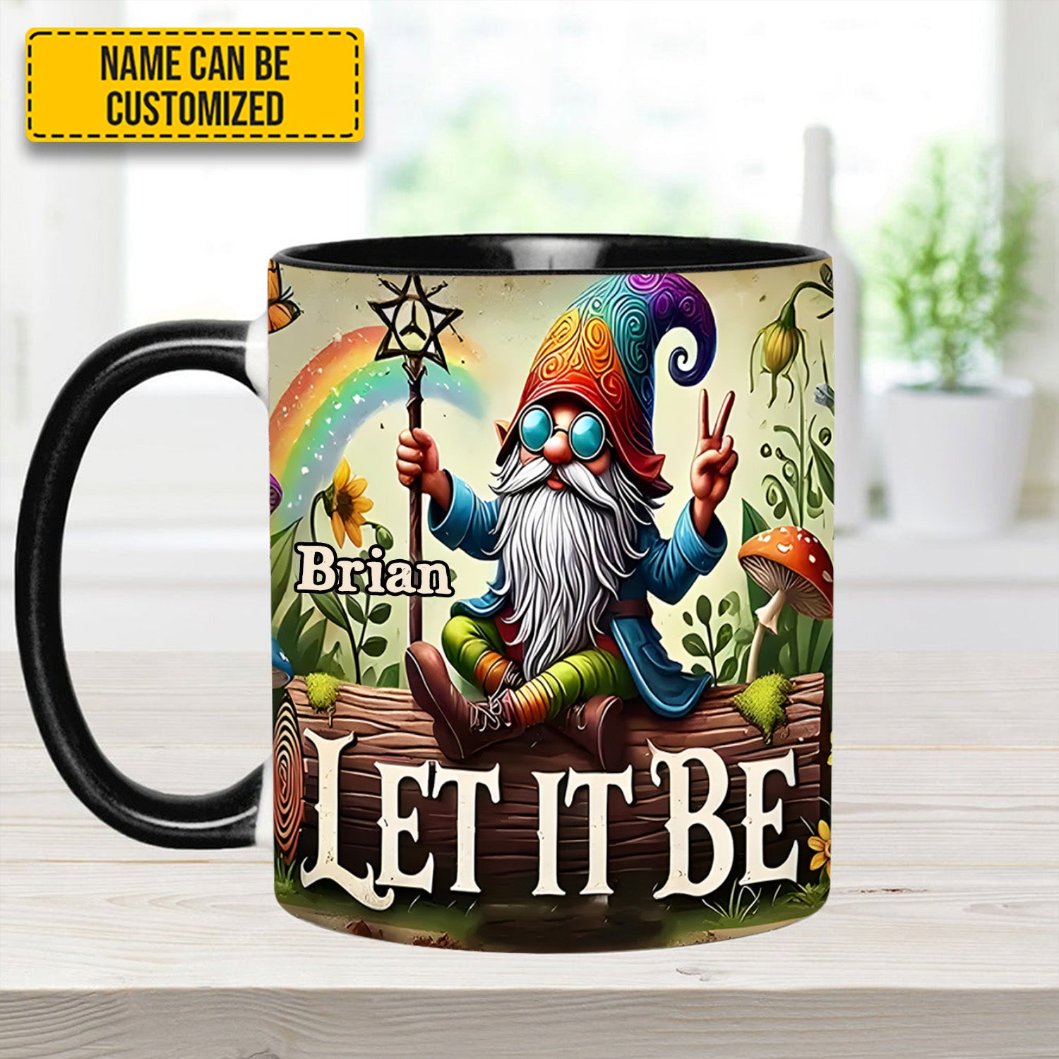 Personalized Hippie Accent Mug Let It Be Gnome Gifts For Hippie Boyfriend - Image 6