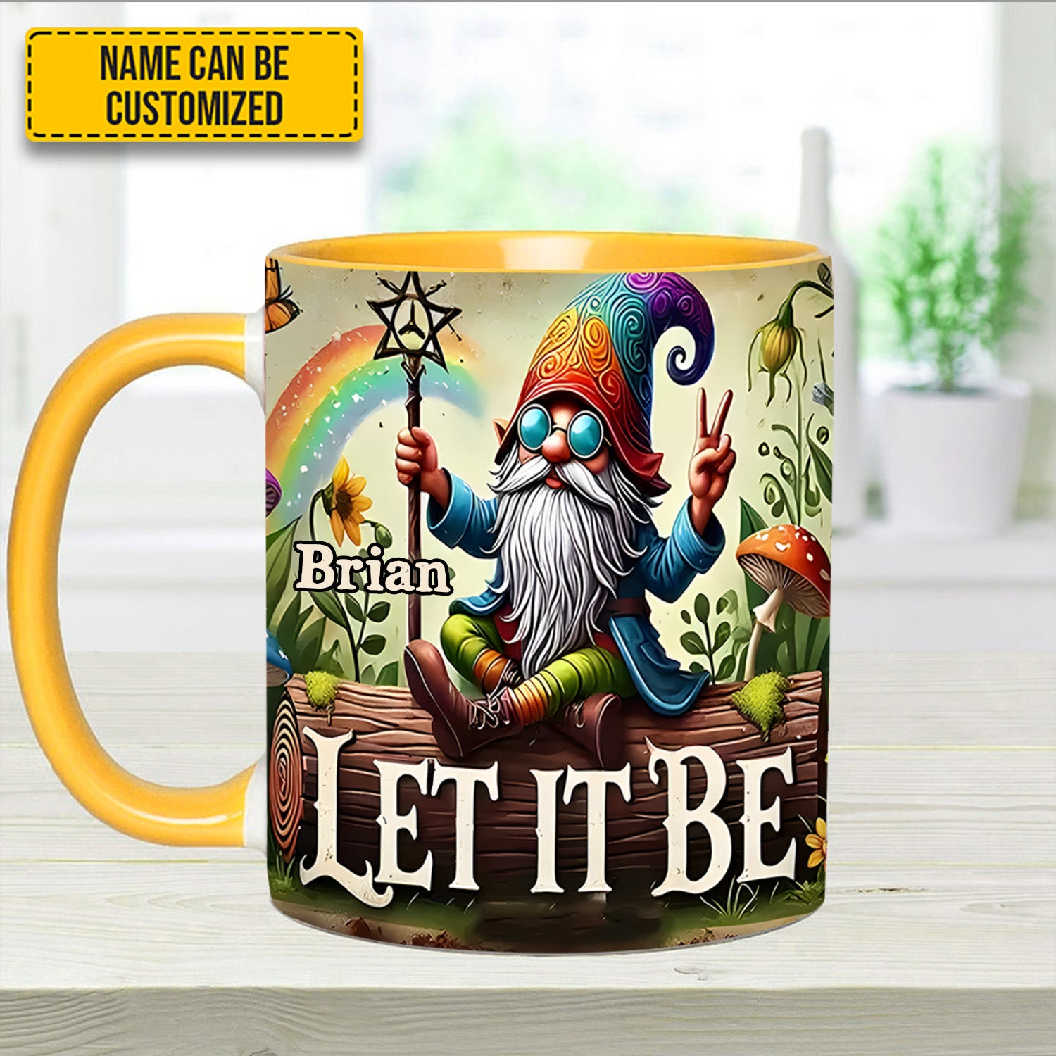 Personalized Hippie Accent Mug Let It Be Gnome Gifts For Hippie Boyfriend - Image 13