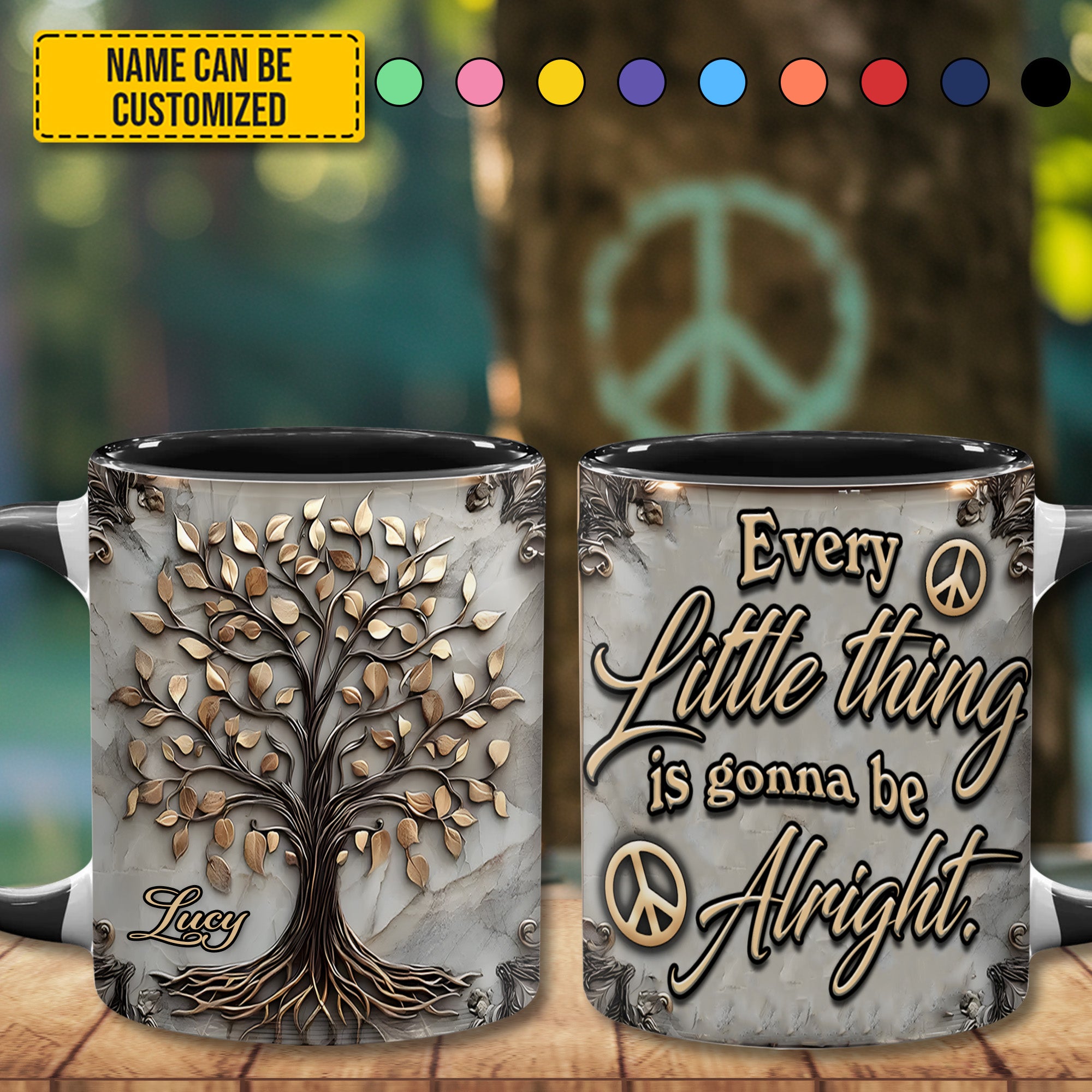 Personalized Hippie Accent Mug Tree Of Life Every Little Thing Tree Of Life Jewelry Gift - Image 4