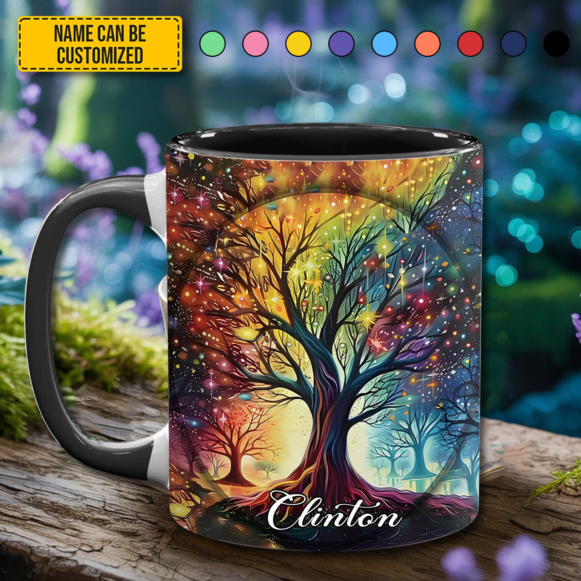 Personalized Hippie Accent Mug Tree Of Life Gift For Spiritual Seekers - Image 4