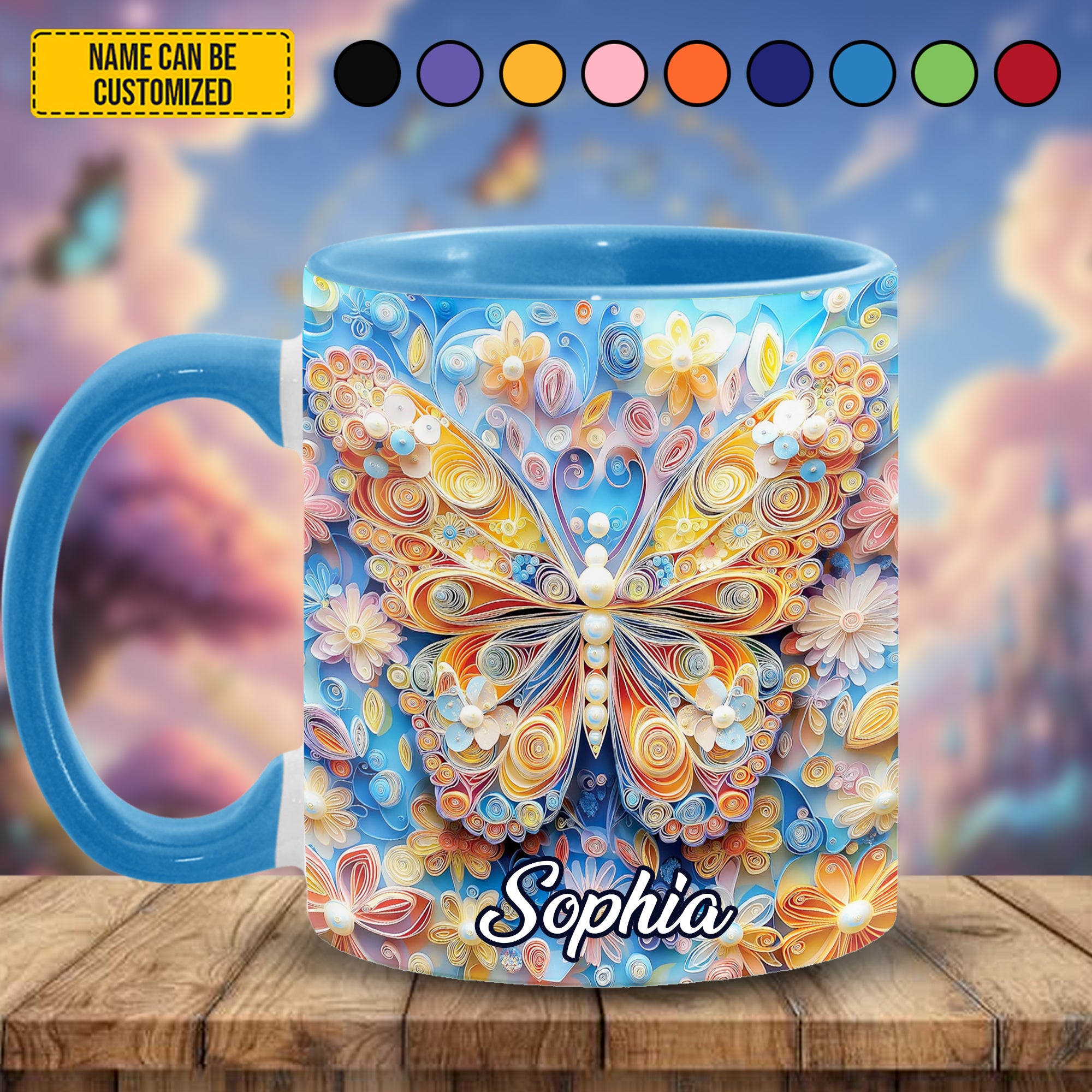 Personalized Honeybee Flowers Accent Mug Bee Gifts And Merchandise