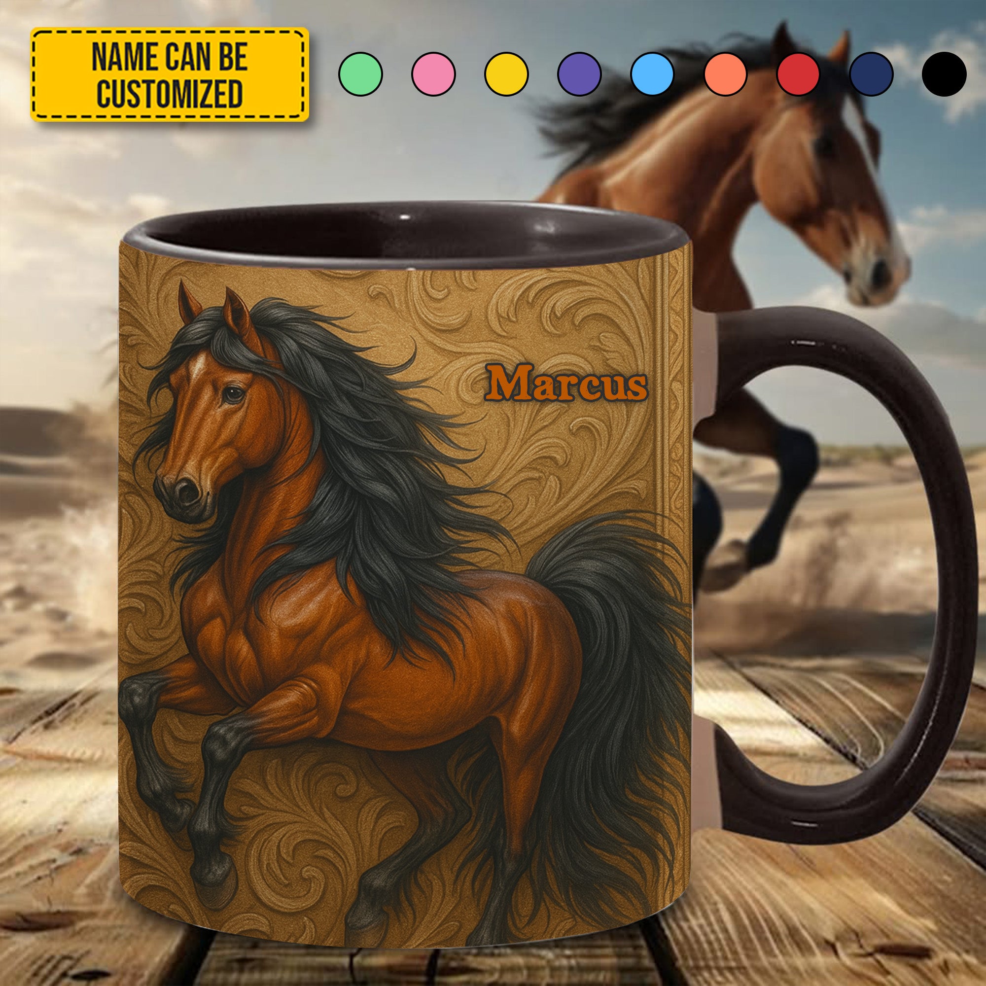 Personalized Horse Accent Mug Brown Horse Horse Themed Gifts For Adults