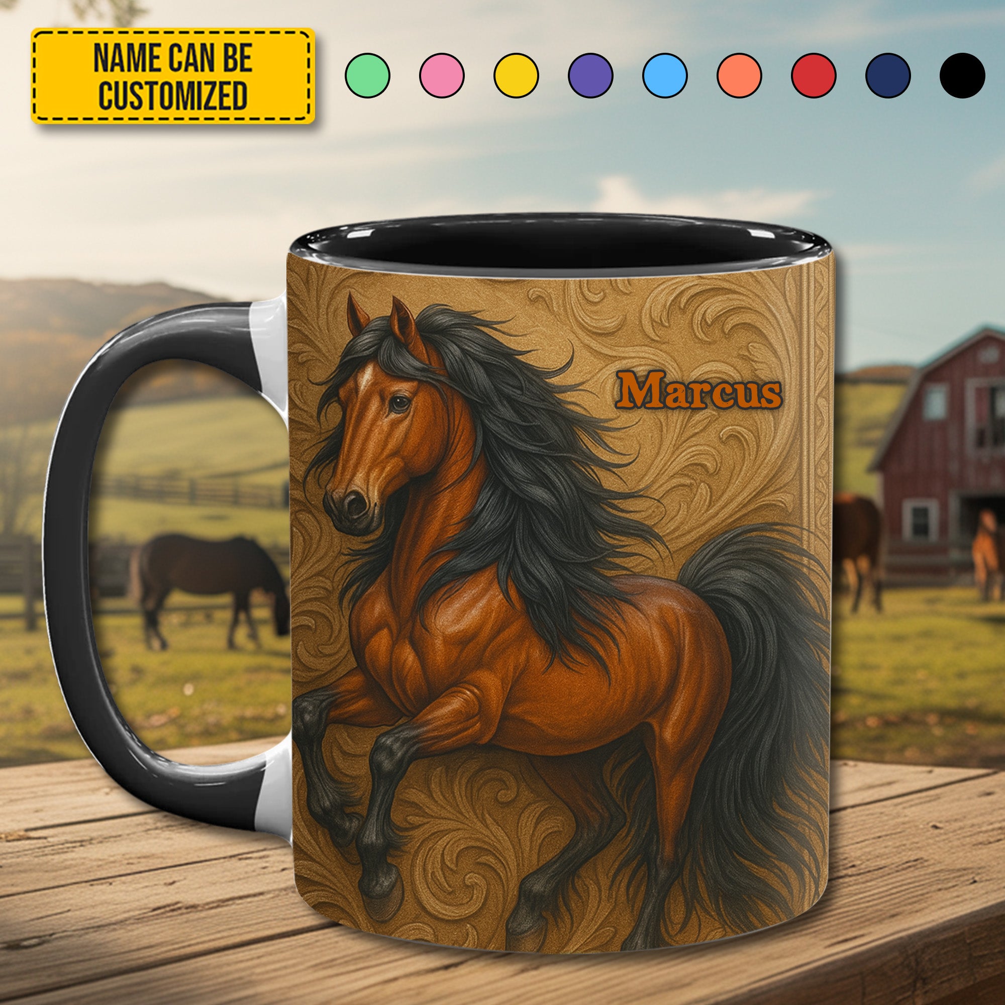 Personalized Horse Accent Mug Brown Horse Horse Themed Gifts For Adults - Image 3