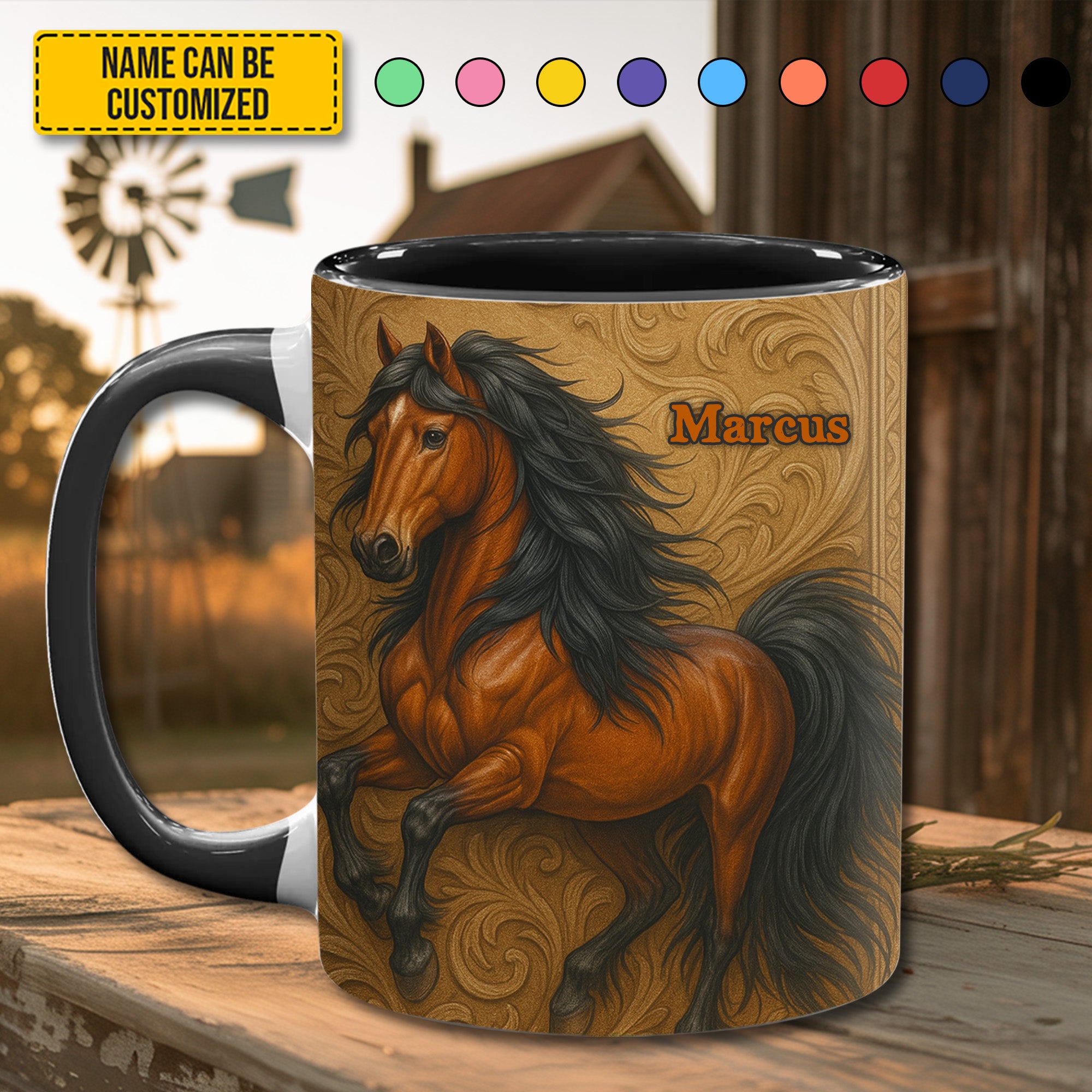 Personalized Horse Accent Mug Brown Horse Horse Themed Gifts For Adults - Image 5