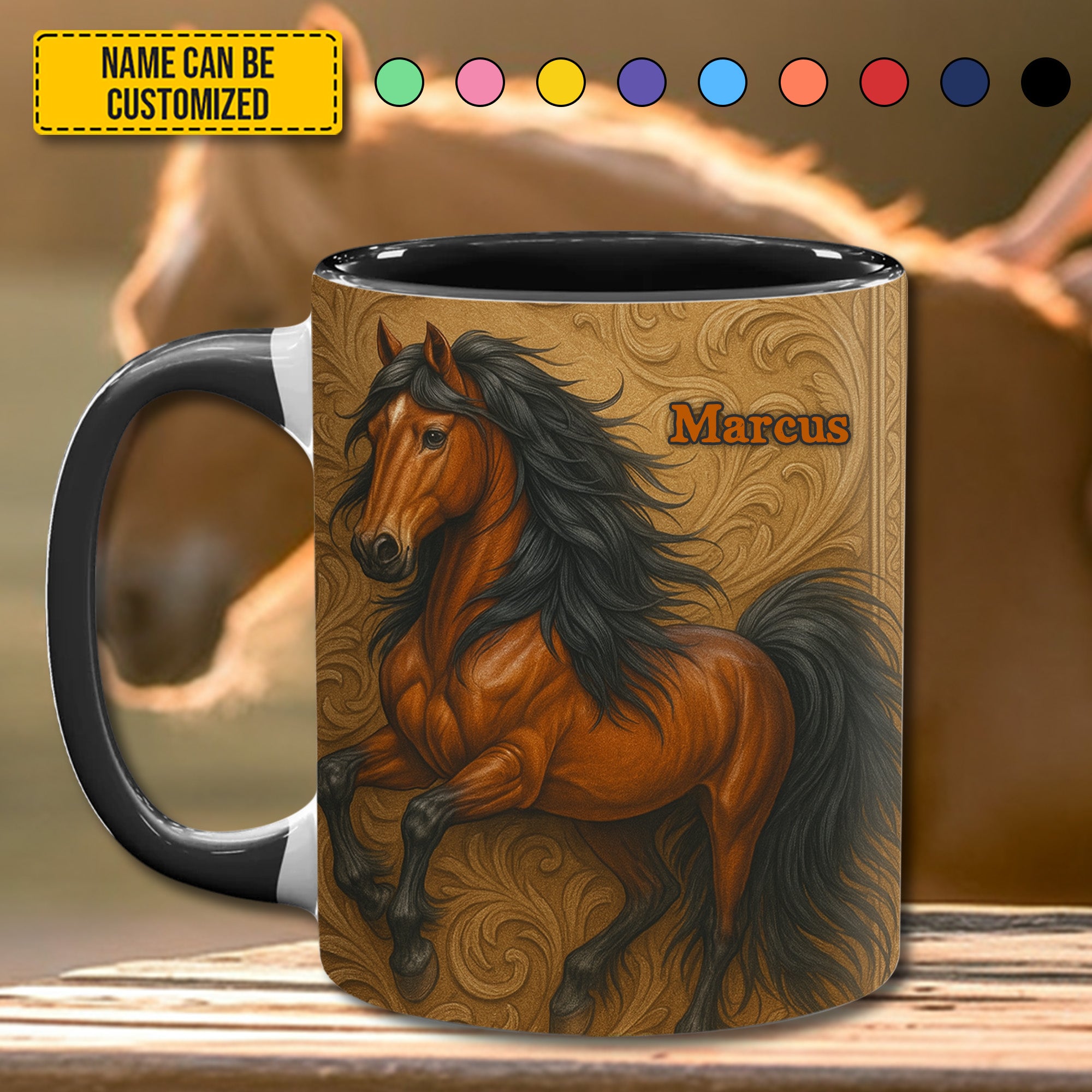 Personalized Horse Accent Mug Brown Horse Horse Themed Gifts For Adults - Image 2