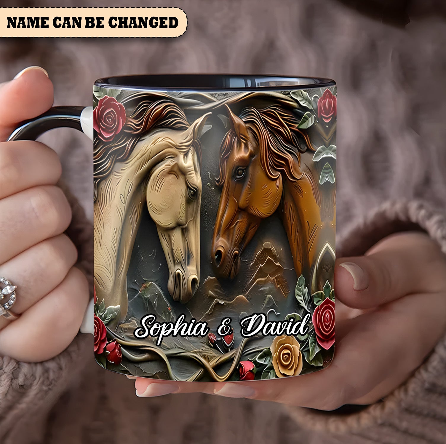 Personalized Horse Accent Mug Horse Couple Gifts For Horse Lovers Men - Image 2