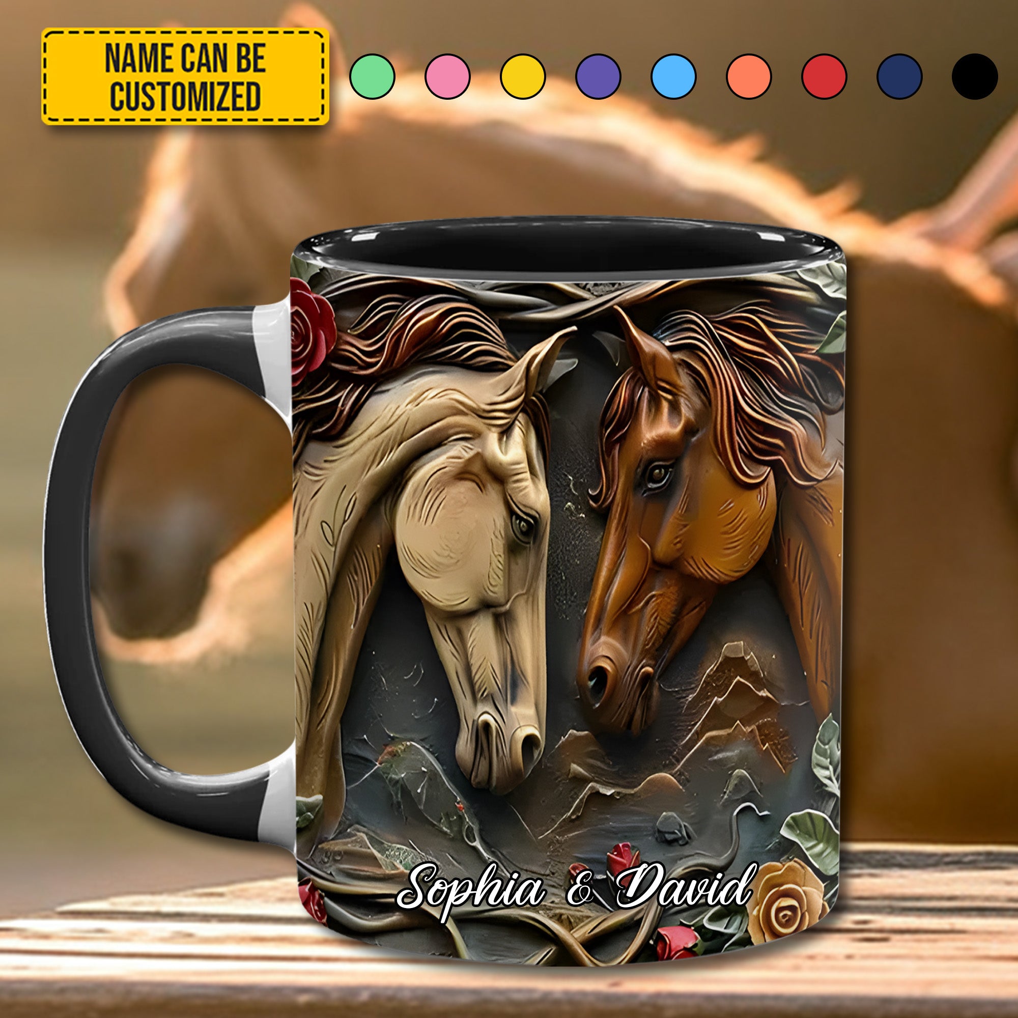 Personalized Horse Accent Mug Horse Couple Gifts For Horse Lovers Men