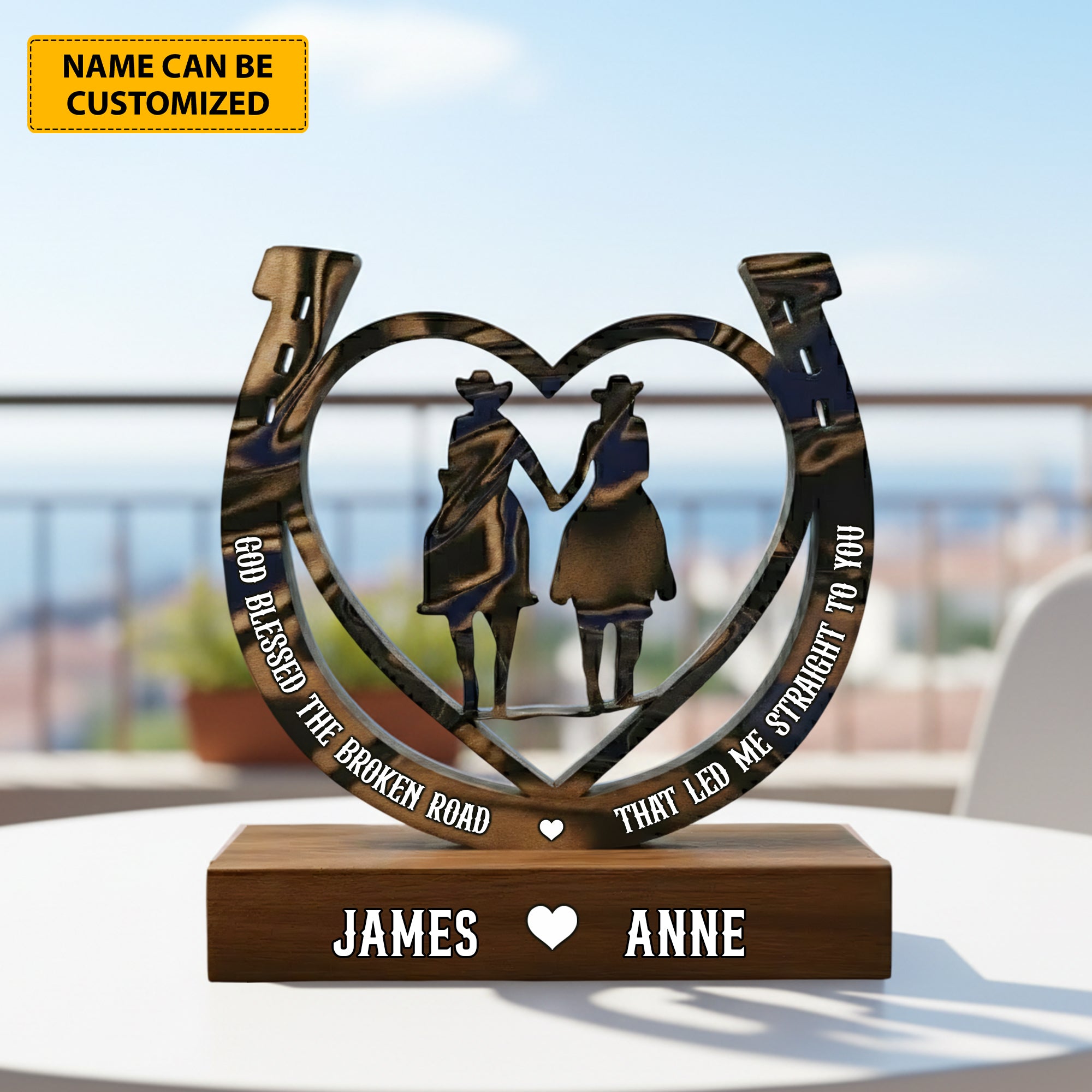 Personalized Horse Couple Acrylic Plaque Love Horse Housewarming Gifts For Couples - Image 2