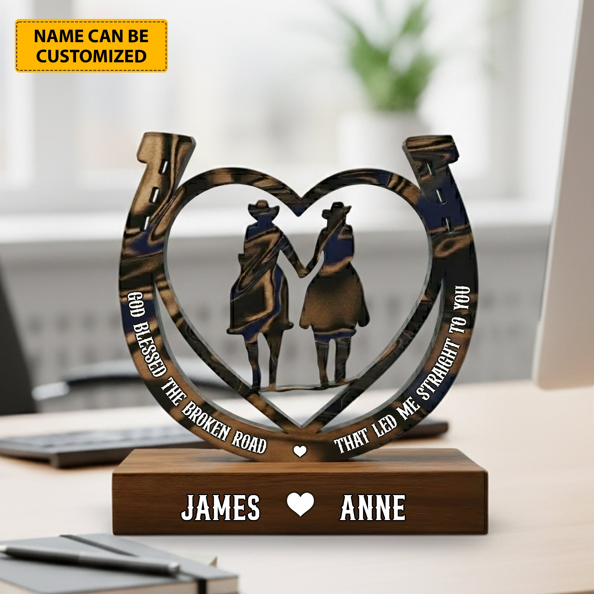 Personalized Horse Couple Acrylic Plaque Love Horse Housewarming Gifts For Couples - Image 3