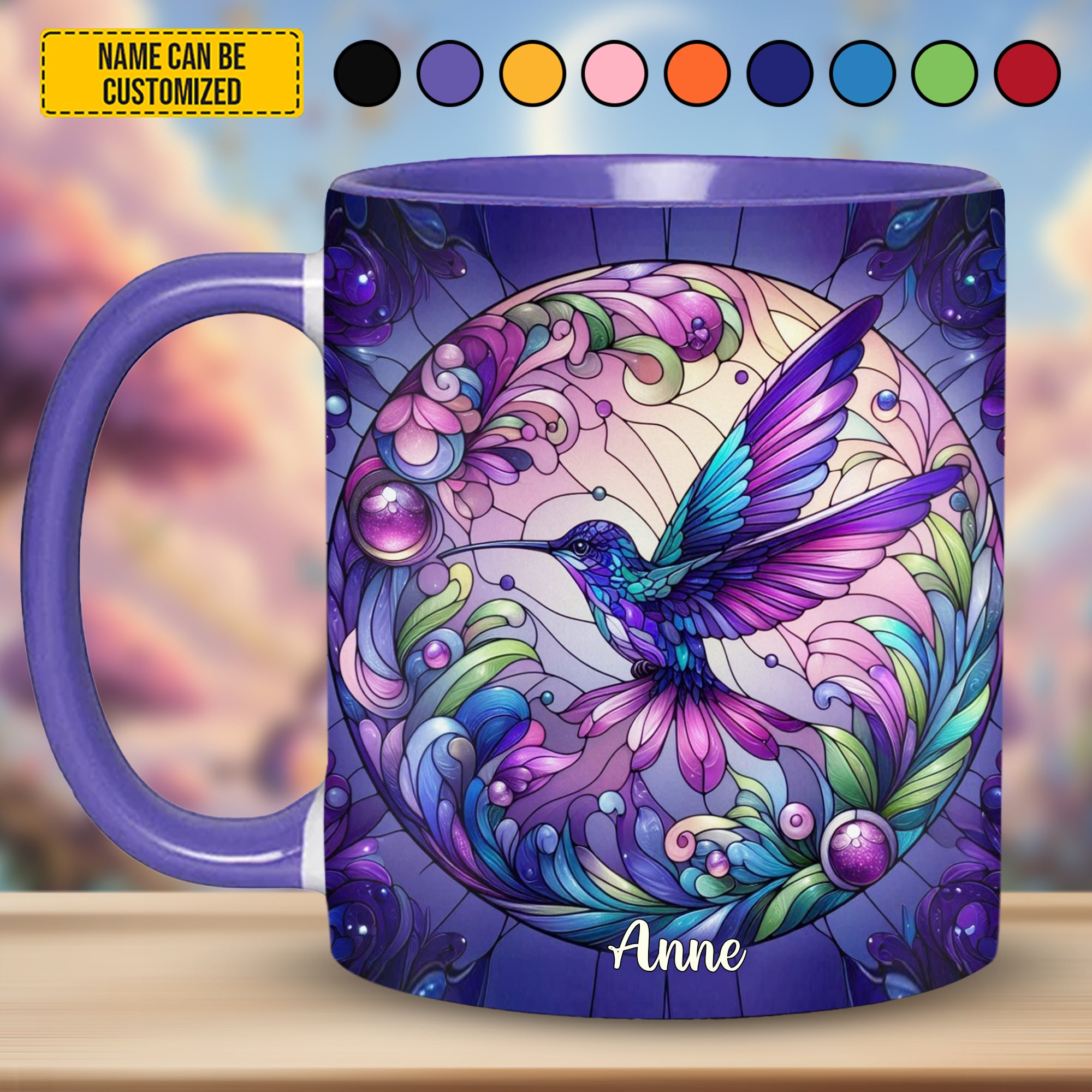 Personalized Hummingbird Accent Mug Colorful Hummingbird Hummingbird Mother'S Day Gifts
