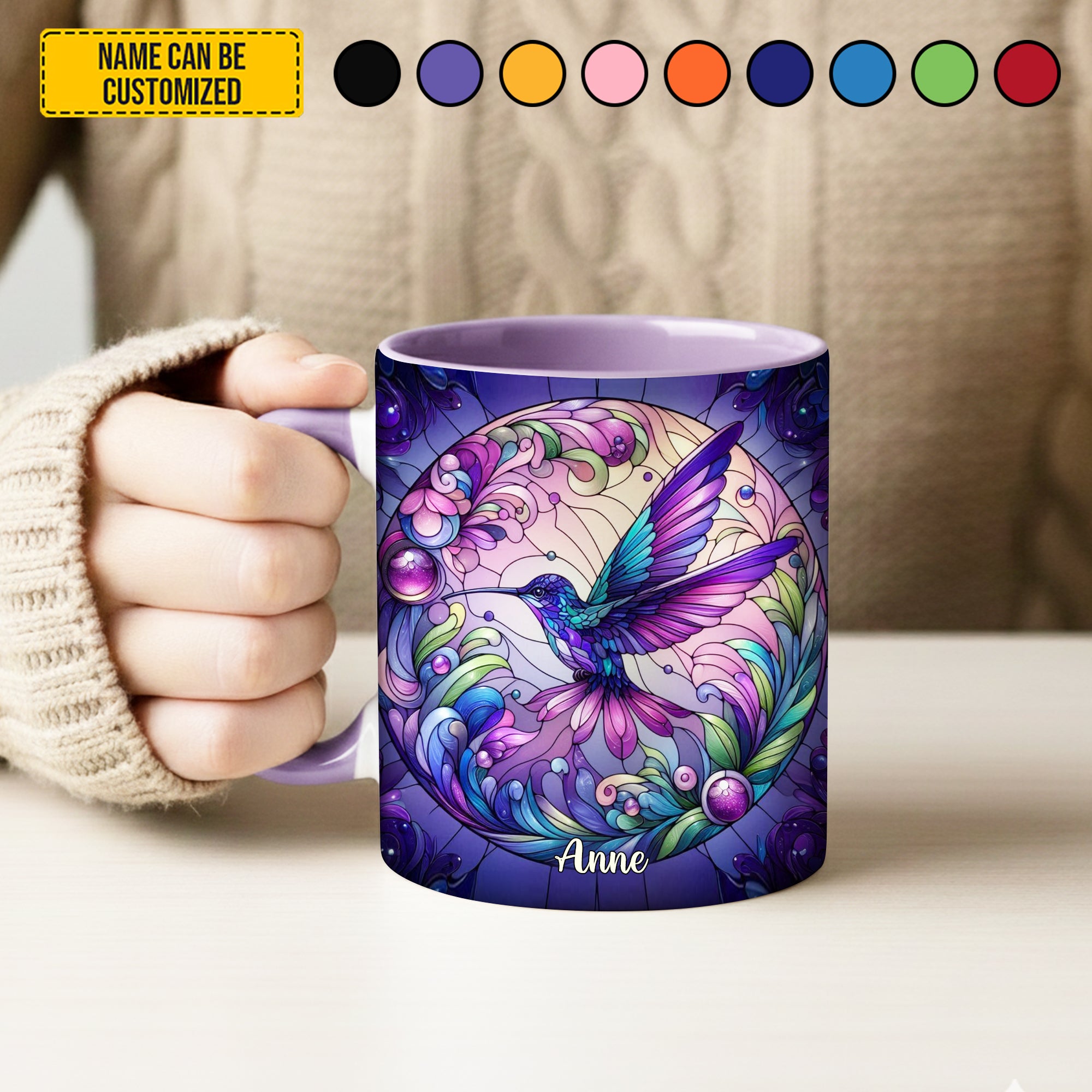 Personalized Hummingbird Accent Mug Colorful Hummingbird Hummingbird Mother'S Day Gifts - Image 4
