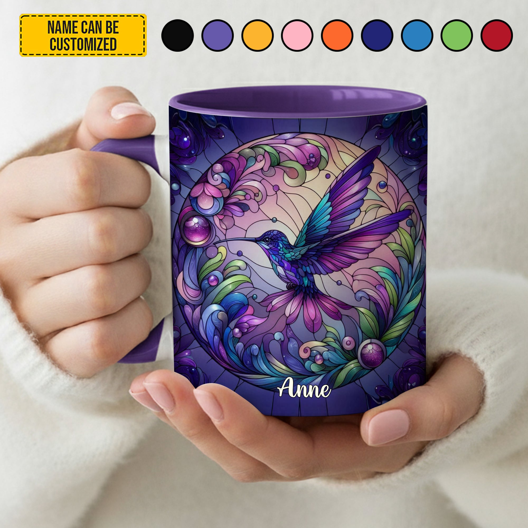 Personalized Hummingbird Accent Mug Colorful Hummingbird Hummingbird Mother'S Day Gifts - Image 3
