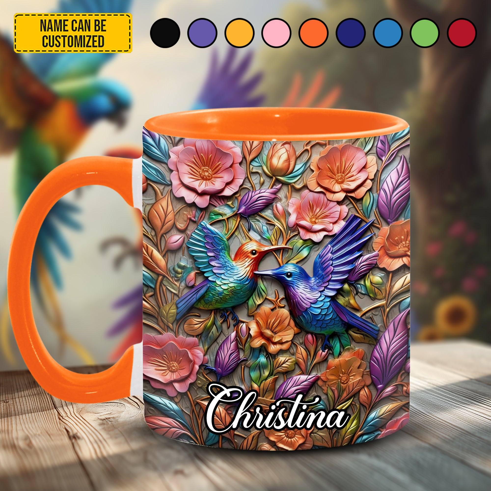 Personalized Hummingbird Accent Mug Hummingbird Flowers Hummingbird Gifts For Grandma