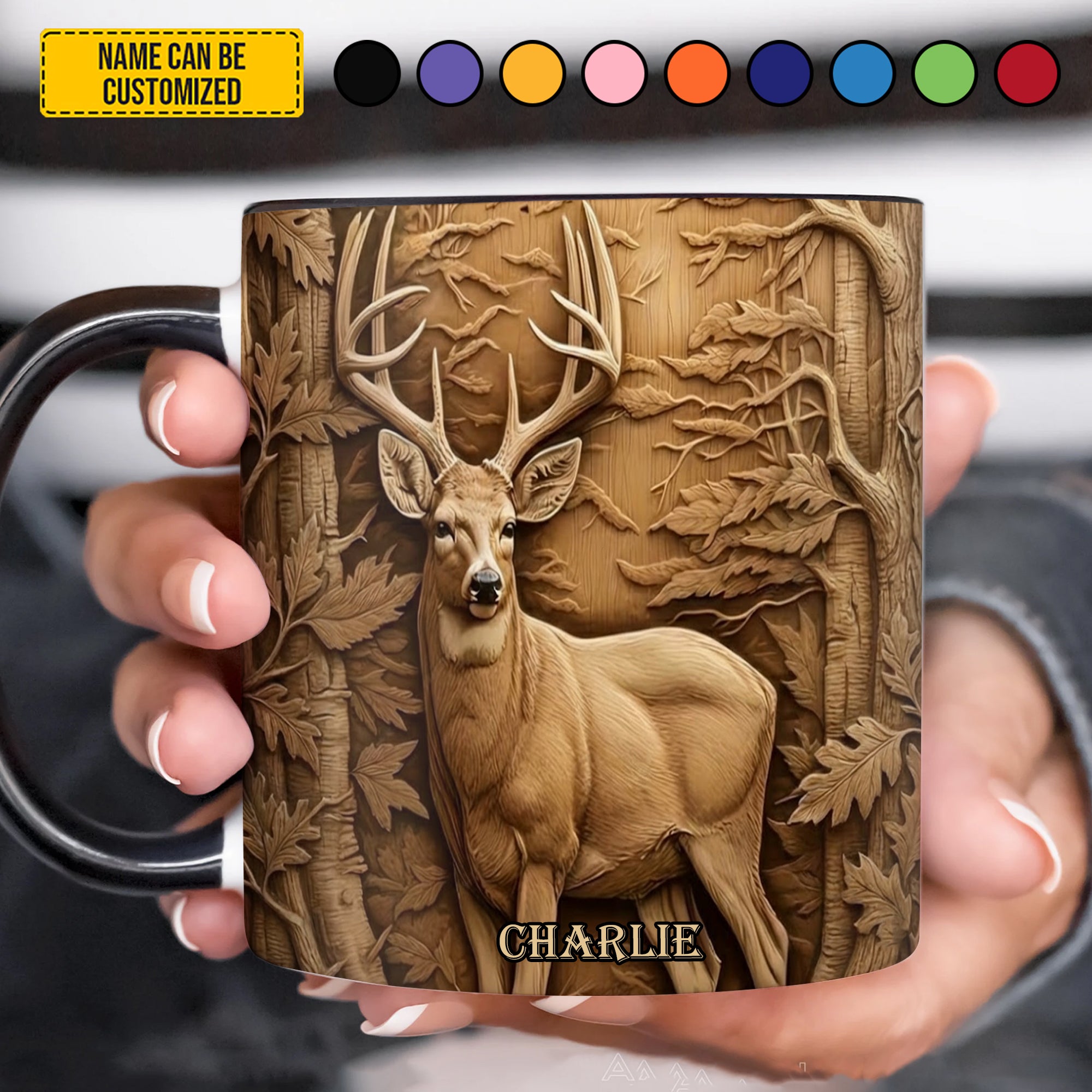 Personalized Hunting Accent Mug Deer Hunting In Forest Cool Gifts For Deer Hunters - Image 3