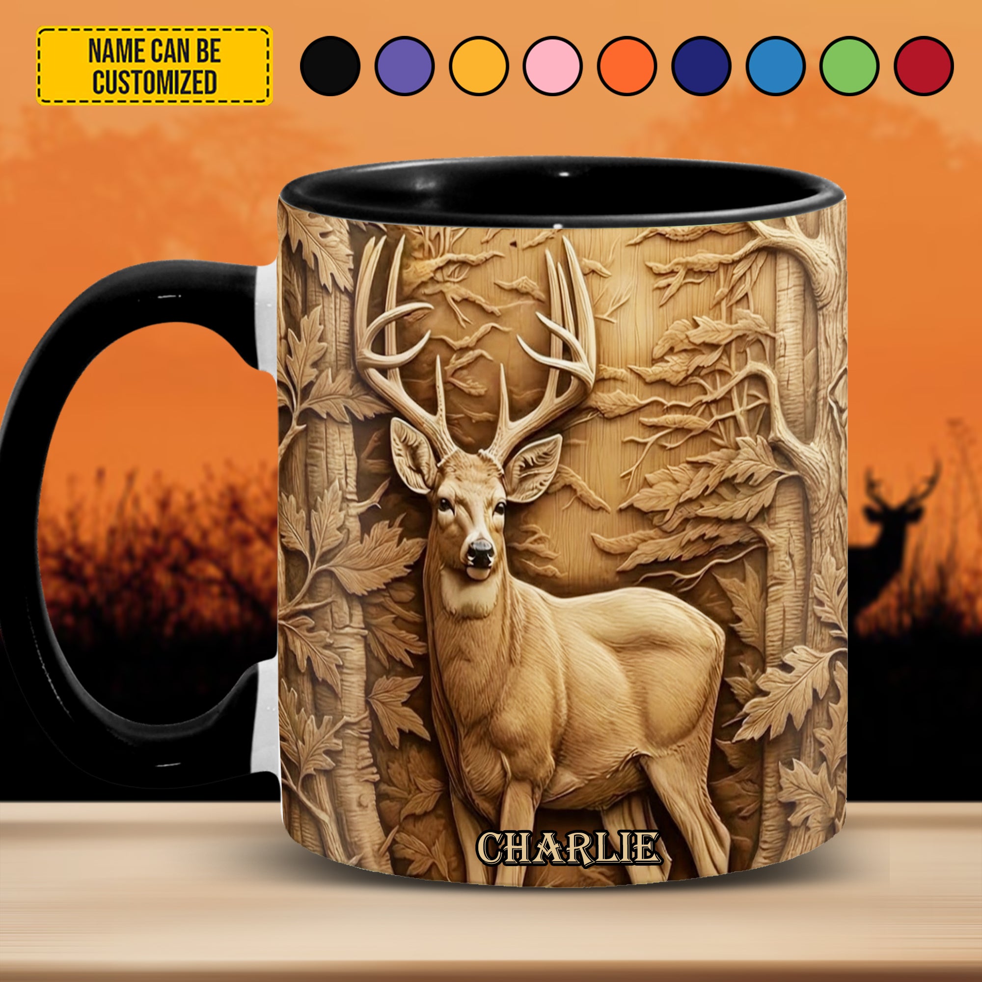 Personalized Hunting Accent Mug Deer Hunting In Forest Cool Gifts For Deer Hunters
