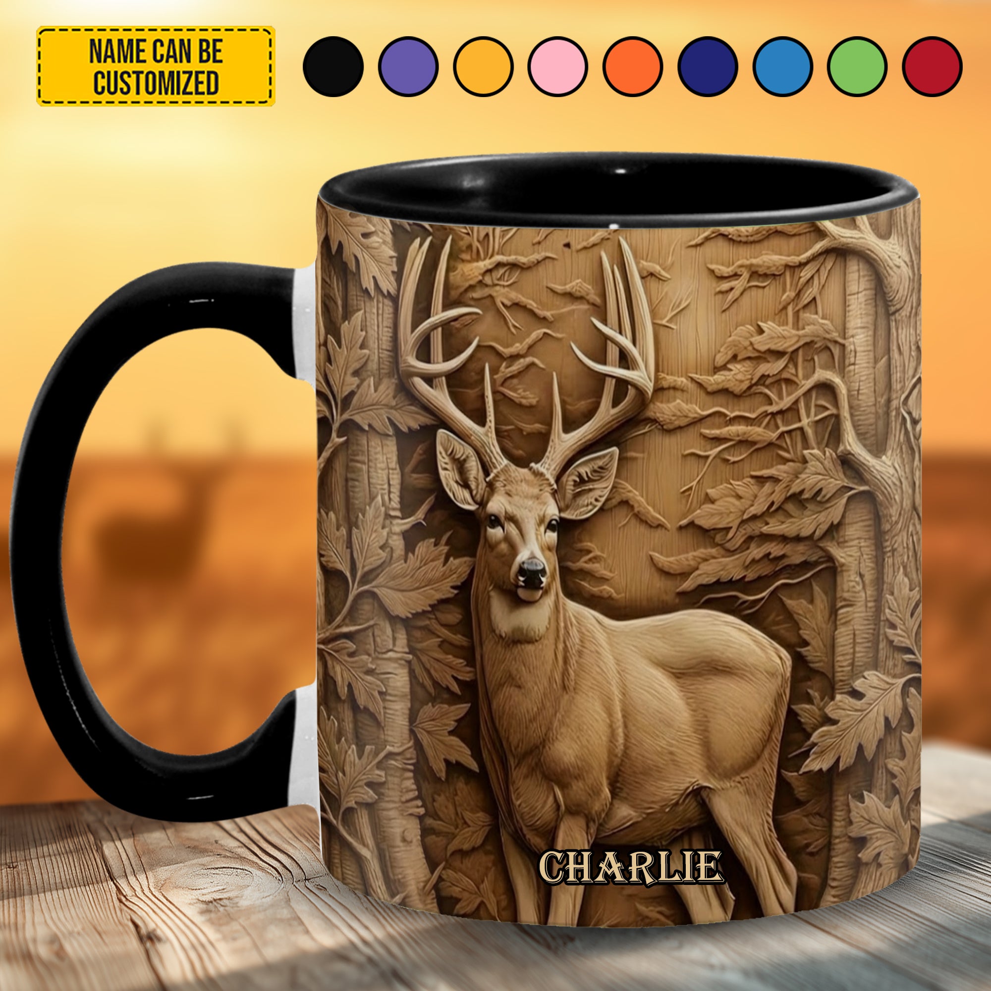 Personalized Hunting Accent Mug Deer Hunting In Forest Cool Gifts For Deer Hunters - Image 2