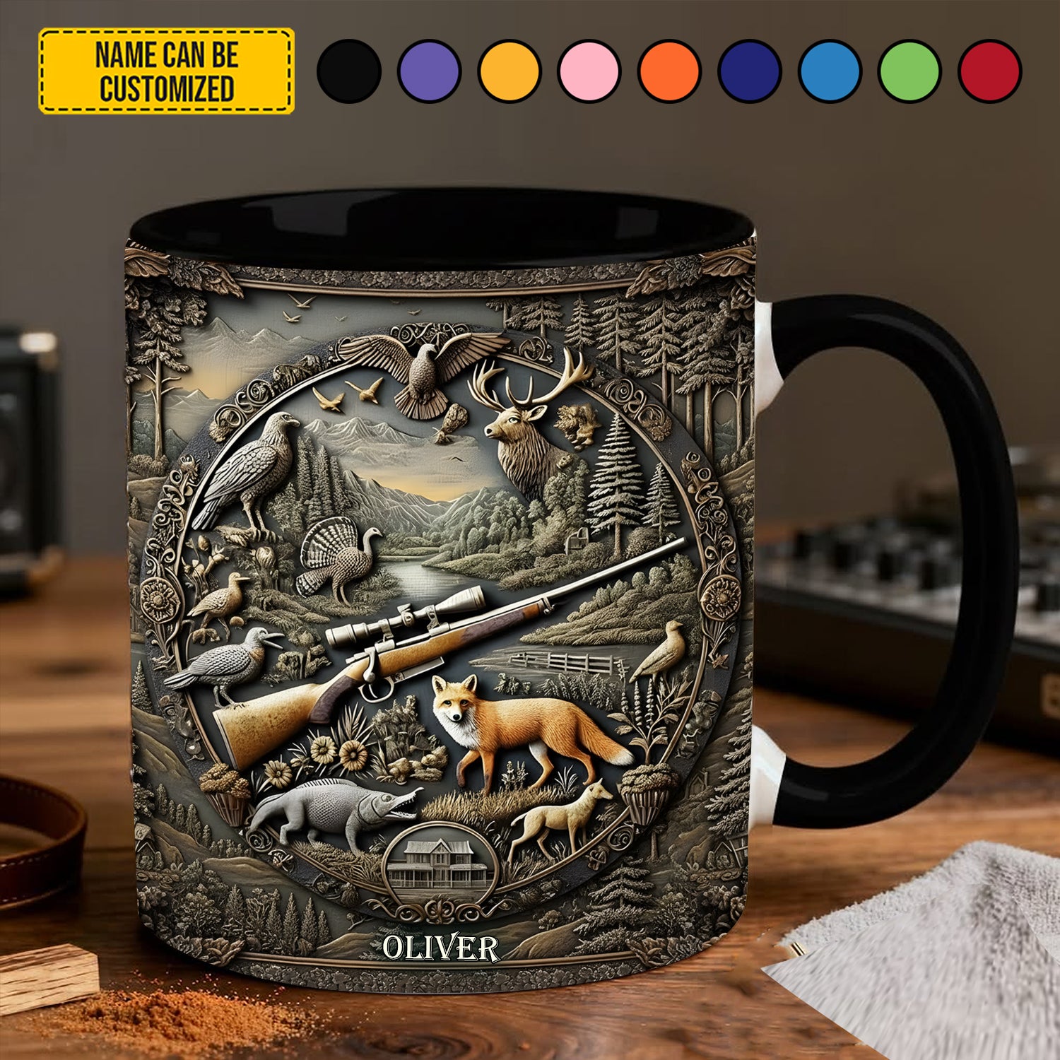 Personalized Hunting Accent Mug Legacy of the Wild Gift For Outdoor Adventurers - Image 4