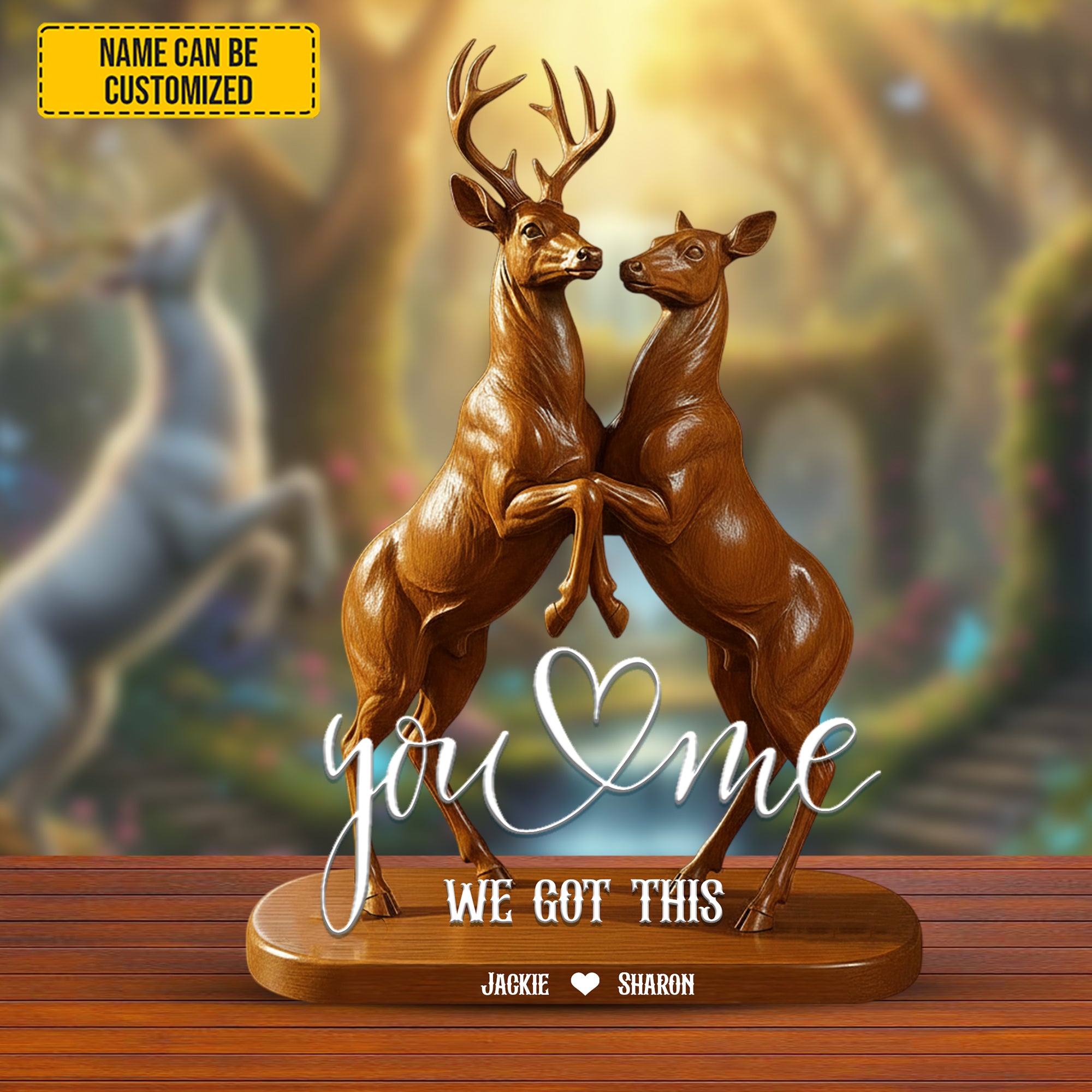 Personalized Hunting Couple Acrylic Plaque You & Me Deer We Got This Wedding Presents For Couples - Image 2