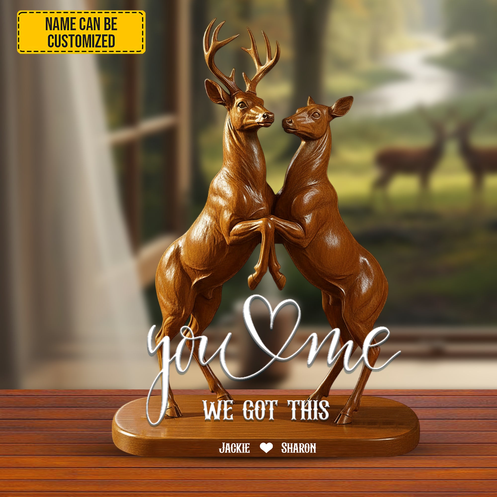 Personalized Hunting Couple Acrylic Plaque You & Me Deer We Got This Wedding Presents For Couples